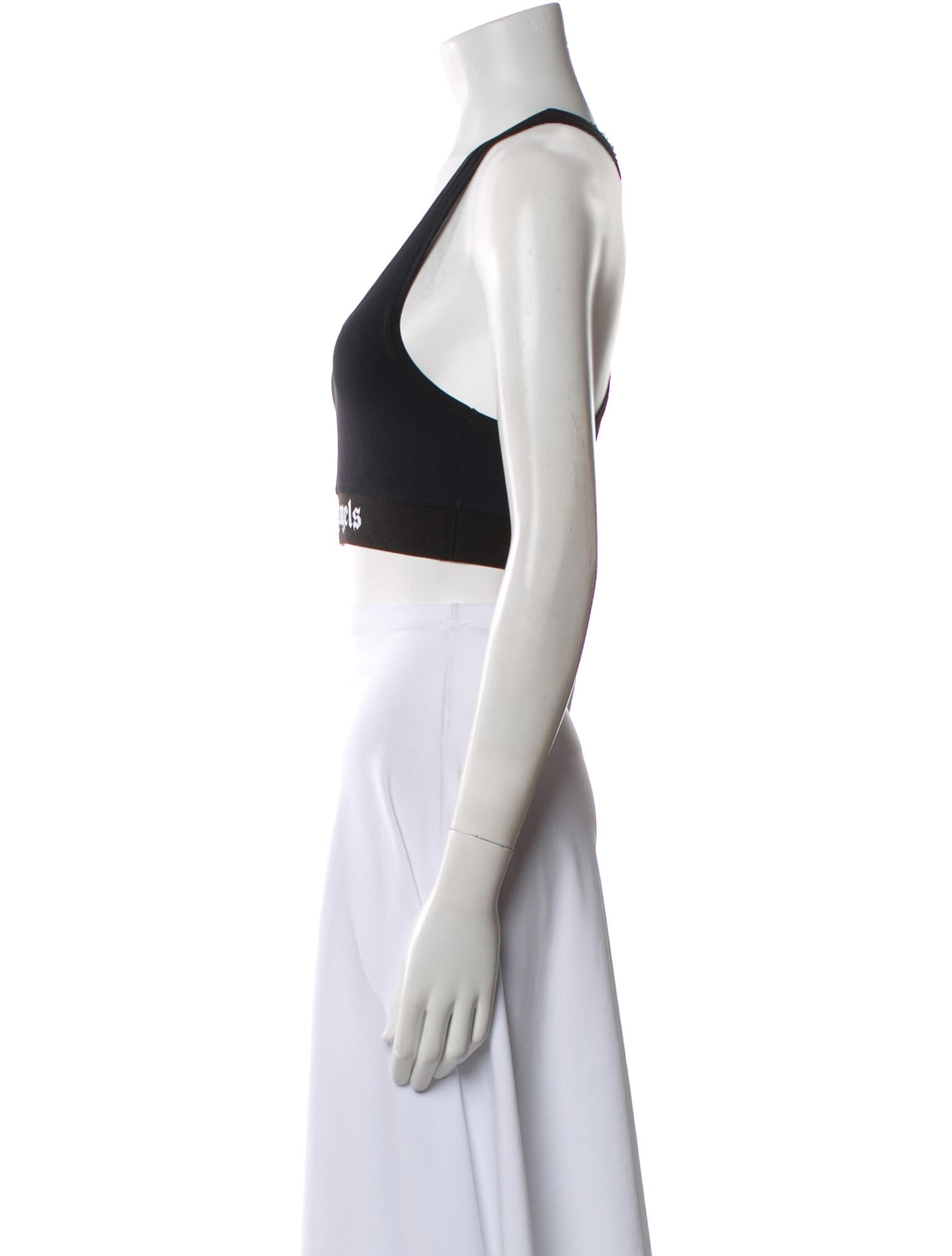 Palm Angels Graphic Print Scoop Neck Crop Top