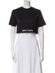 Palm Angels Crew Neck Short Sleeve Crop Top