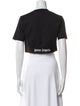 Palm Angels Crew Neck Short Sleeve Crop Top
