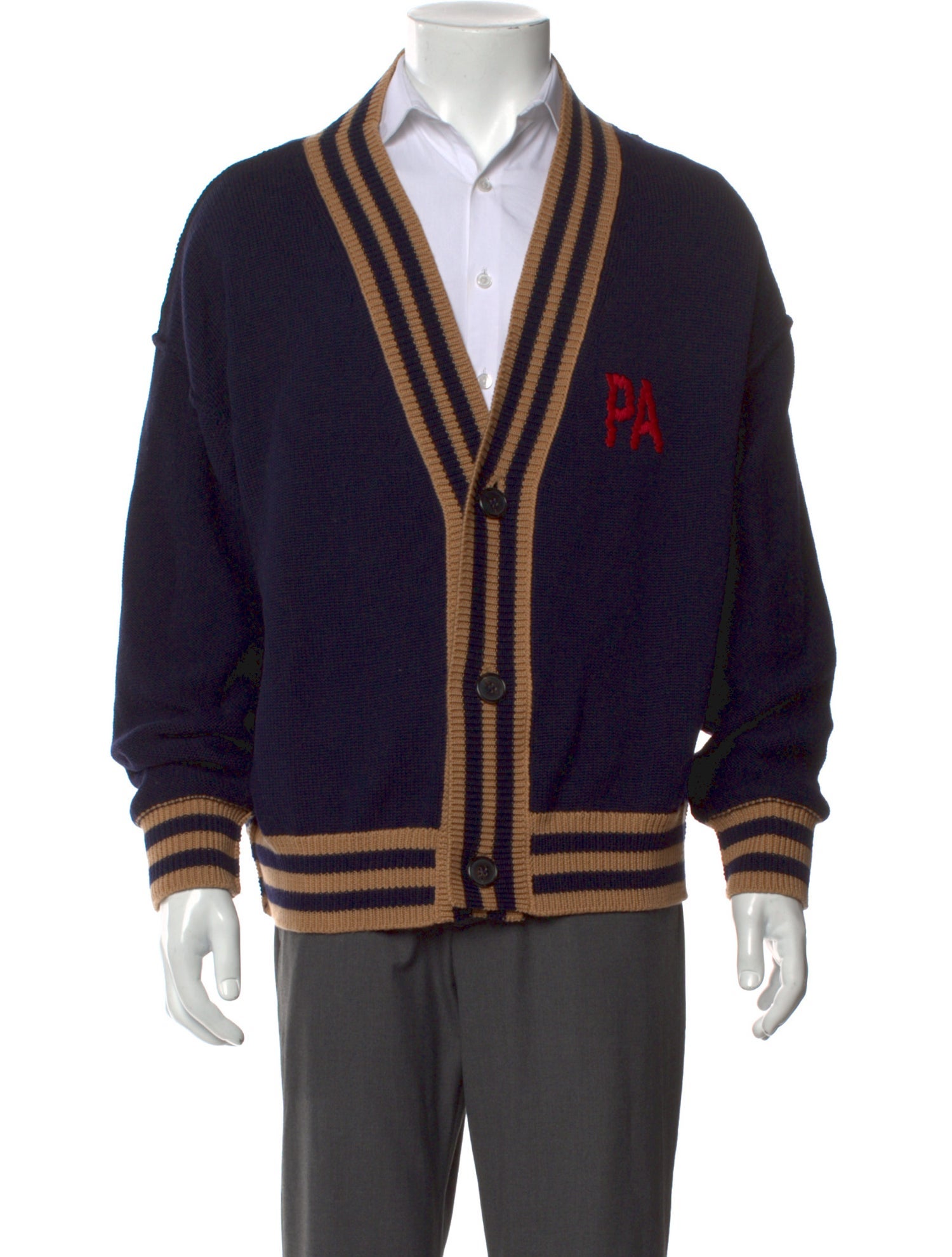 Palm Angels Virgin Wool Striped Cardigan