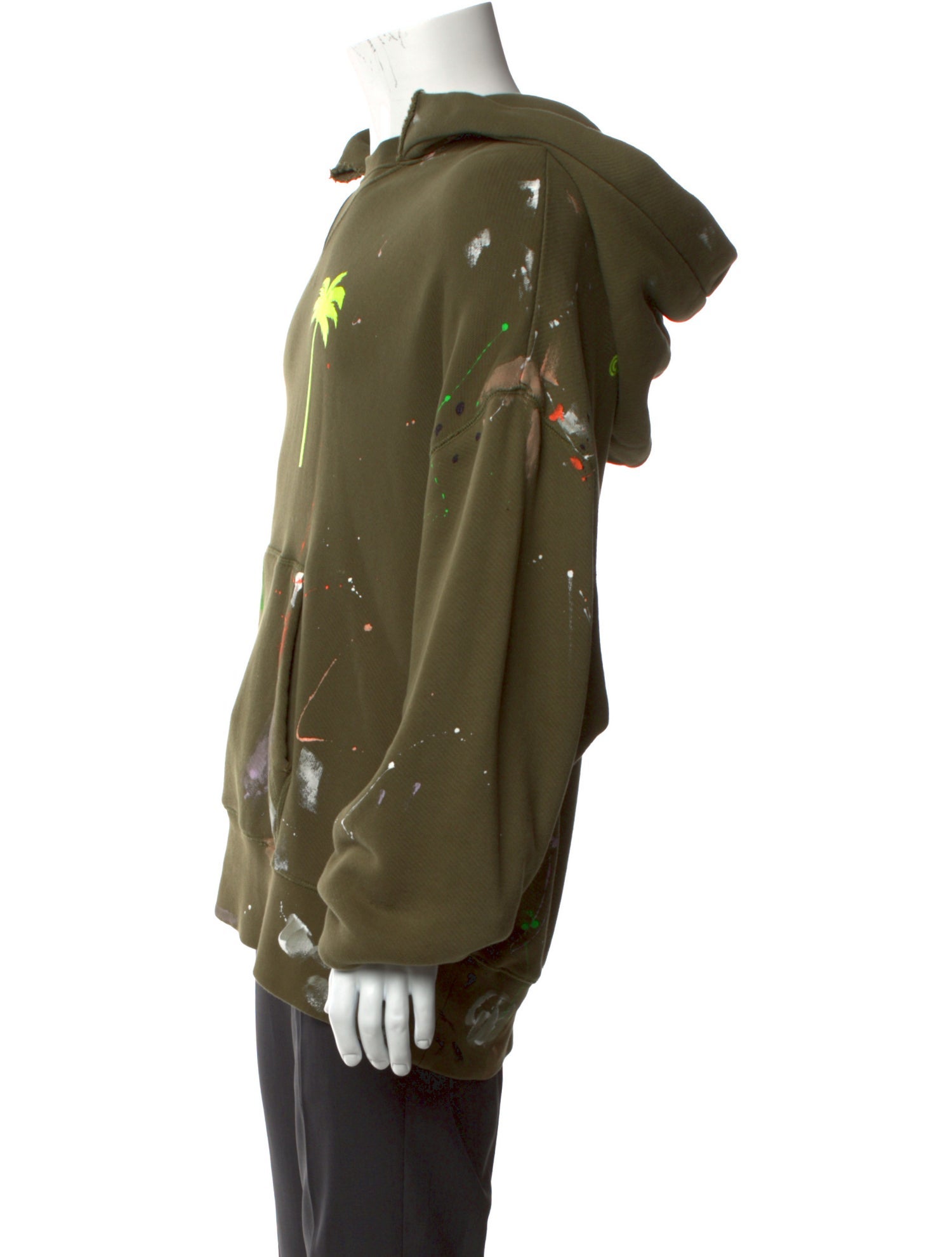 Palm Angels Graphic Print V-Neck Hoodie