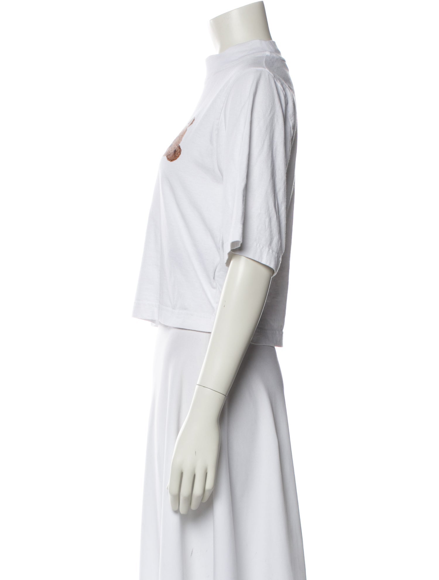 Palm Angels Graphic Print Mock Neck Crop Top