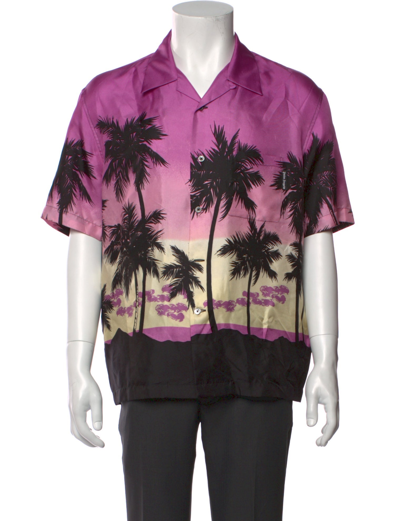 Palm Angels Silk Floral Print Shirt