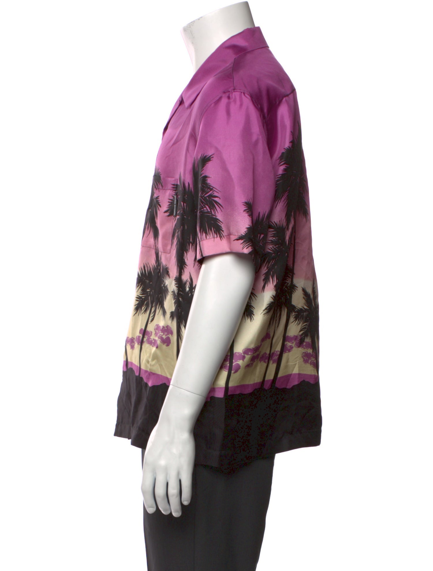 Palm Angels Silk Floral Print Shirt