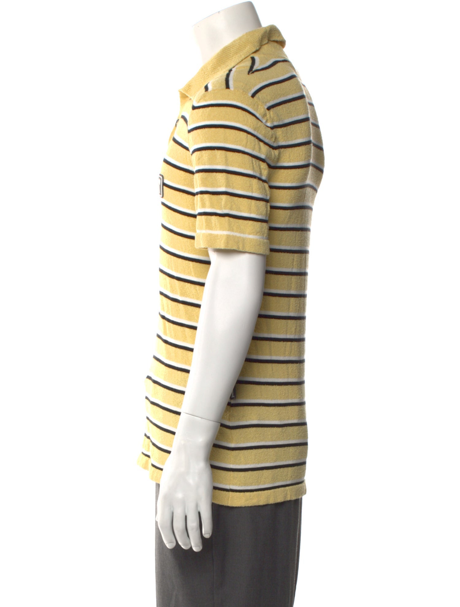 Palm Angels Striped Collar Polo Shirt