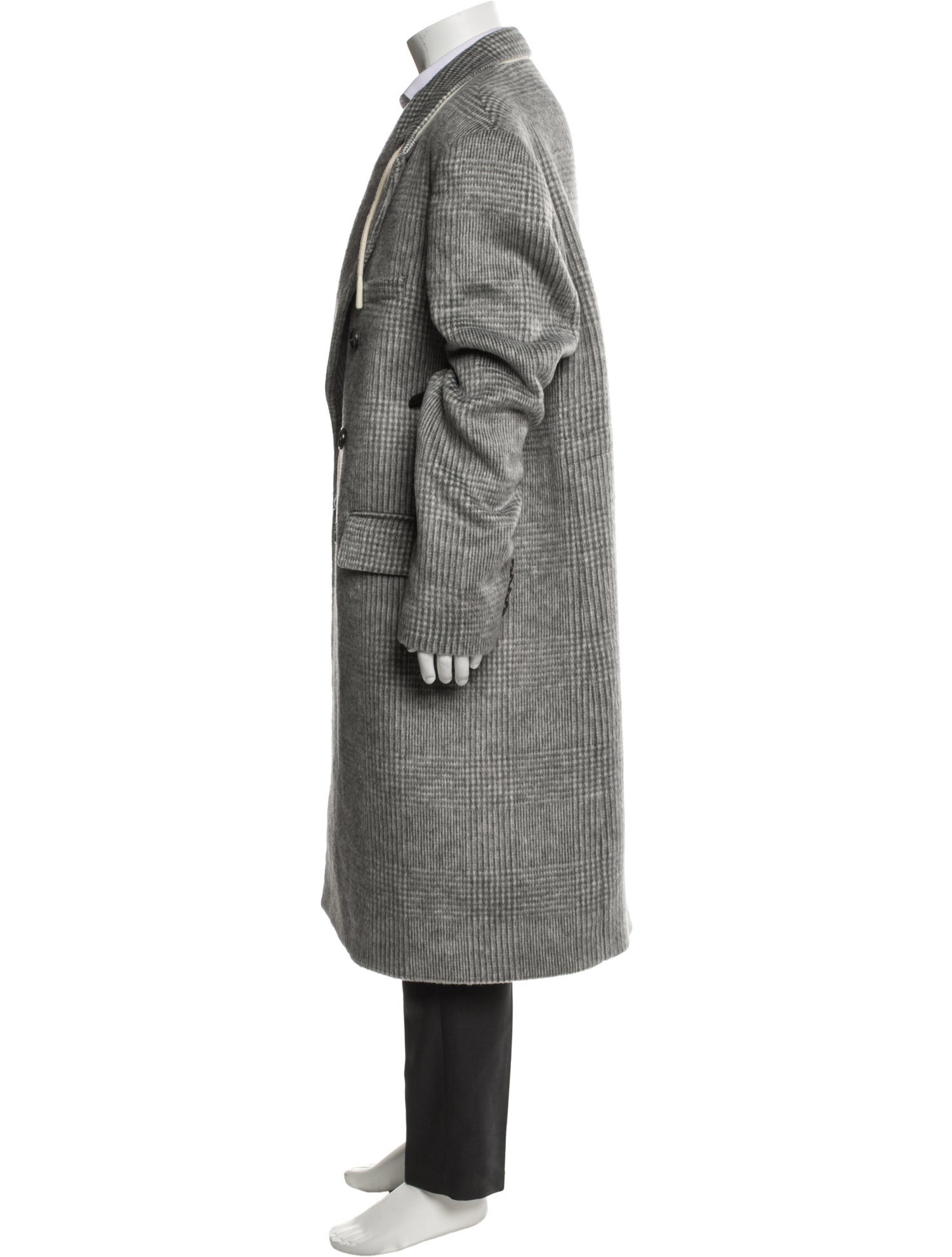 Palm Angels Plaid Print Trench Coat