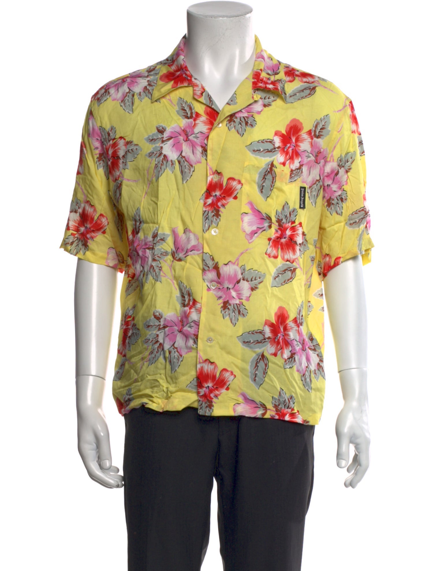 Palm Angels Floral Print Short Sleeve Shirt