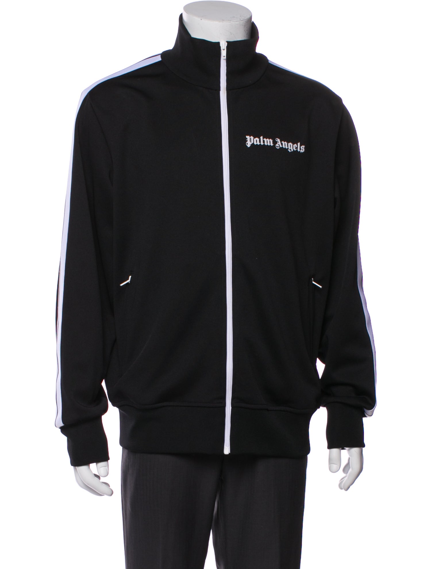 Palm Angels Striped Mock Neck Sweatshirt