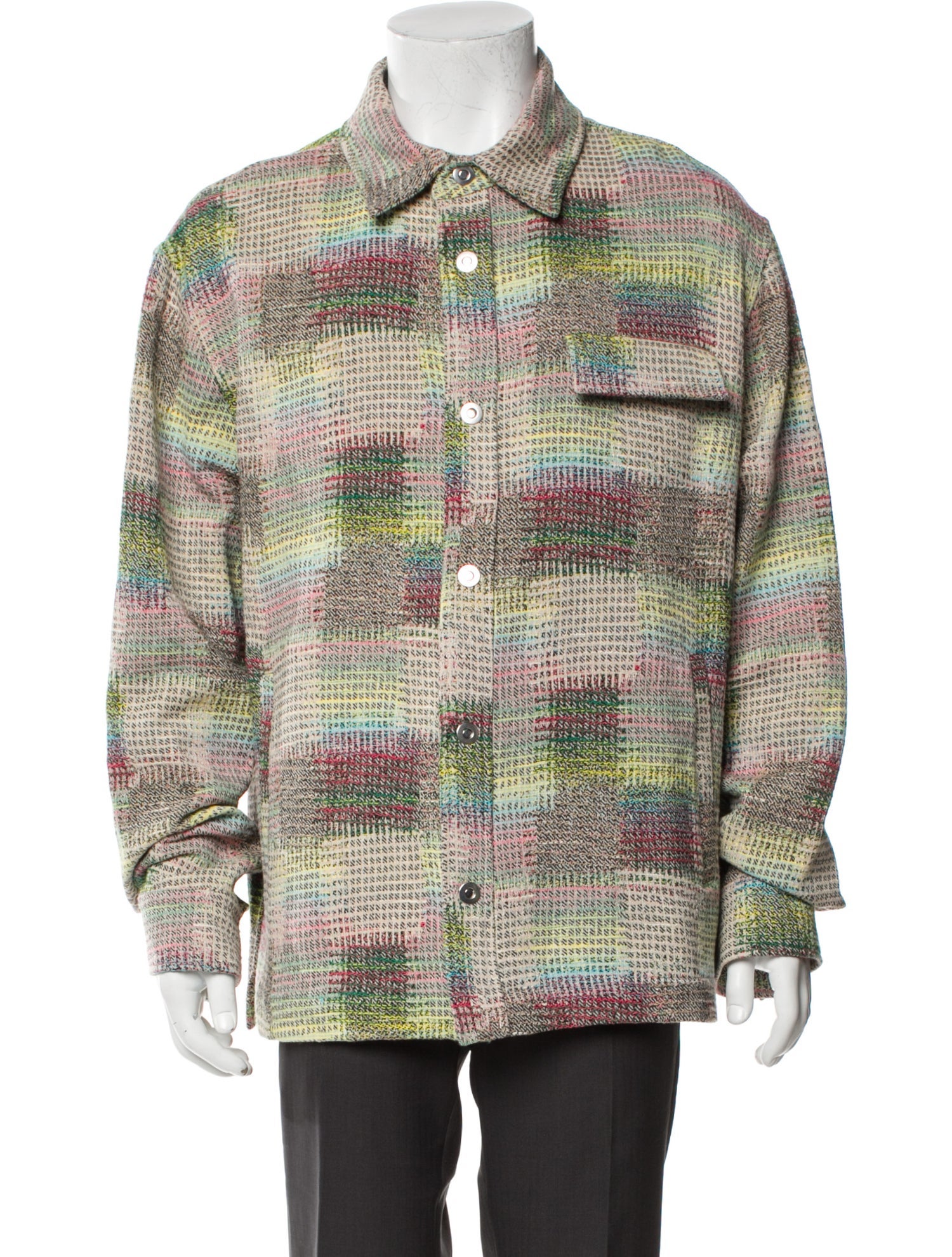 Palm Angels Plaid Print Coat