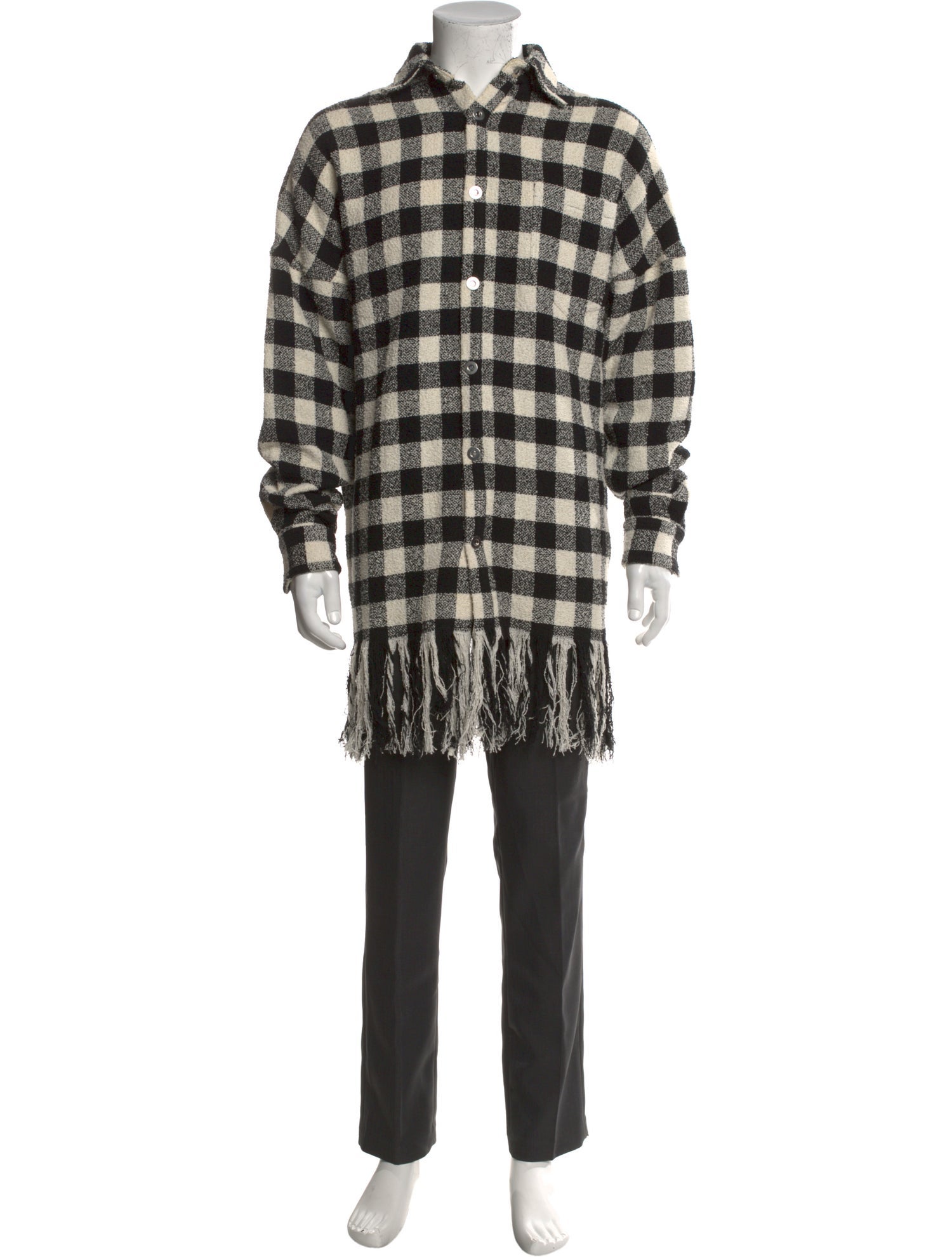 Palm Angels Plaid Print Long Sleeve Shirt