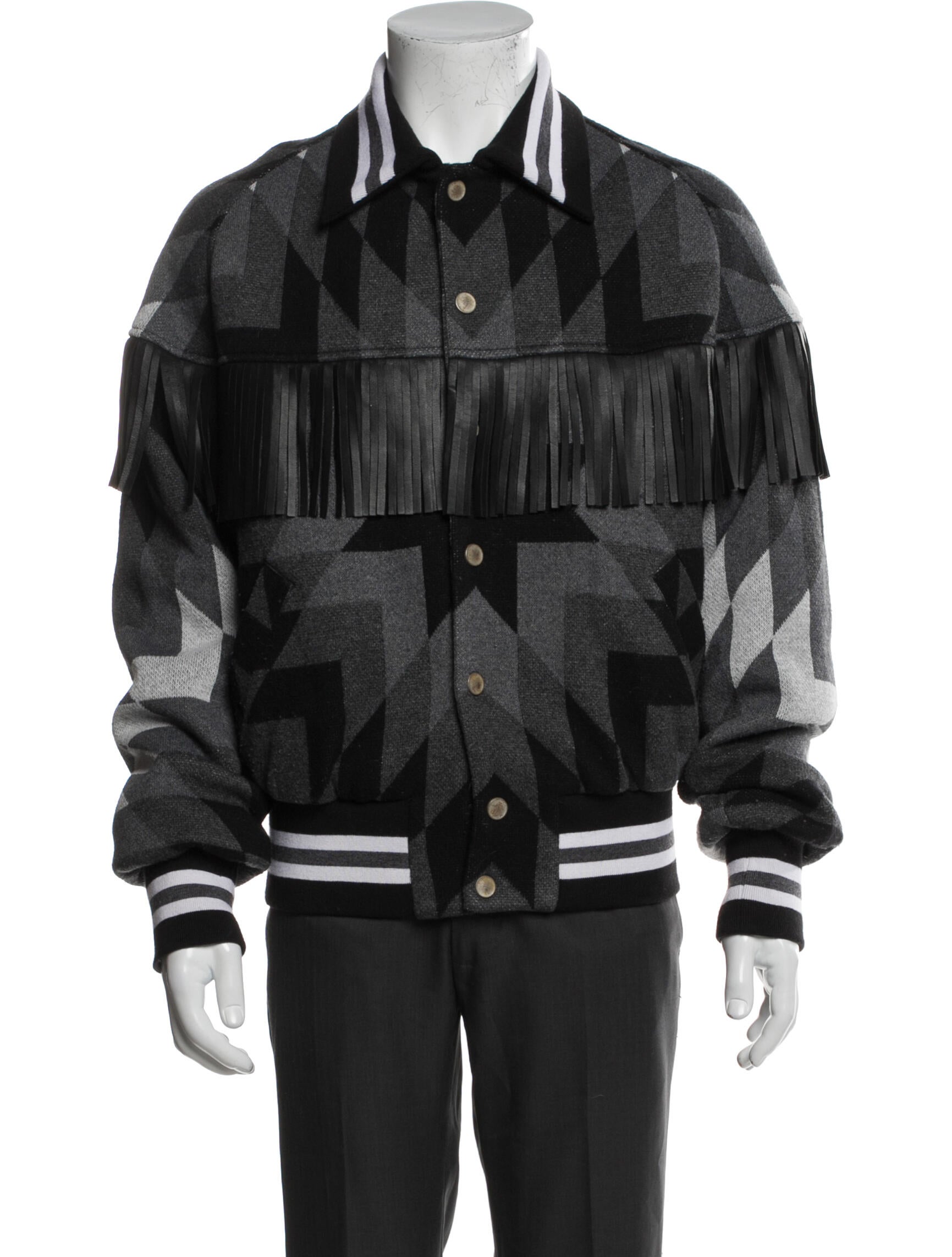Palm Angels Colorblock Pattern Bomber Jacket