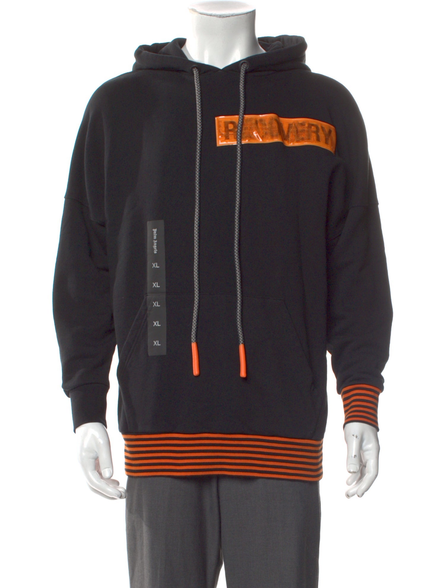 Palm Angels Striped V-Neck Hoodie w/ Tags