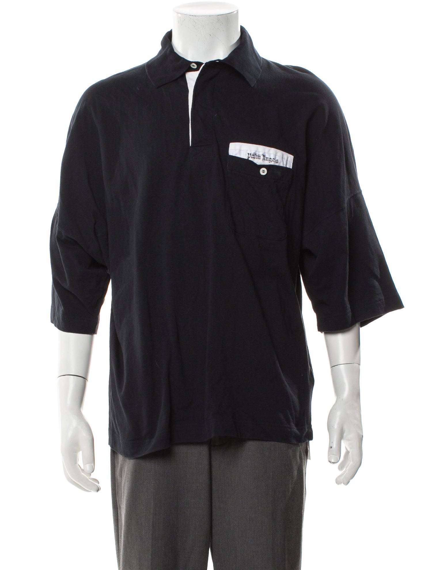 Palm Angels Graphic Print Collar Polo Shirt