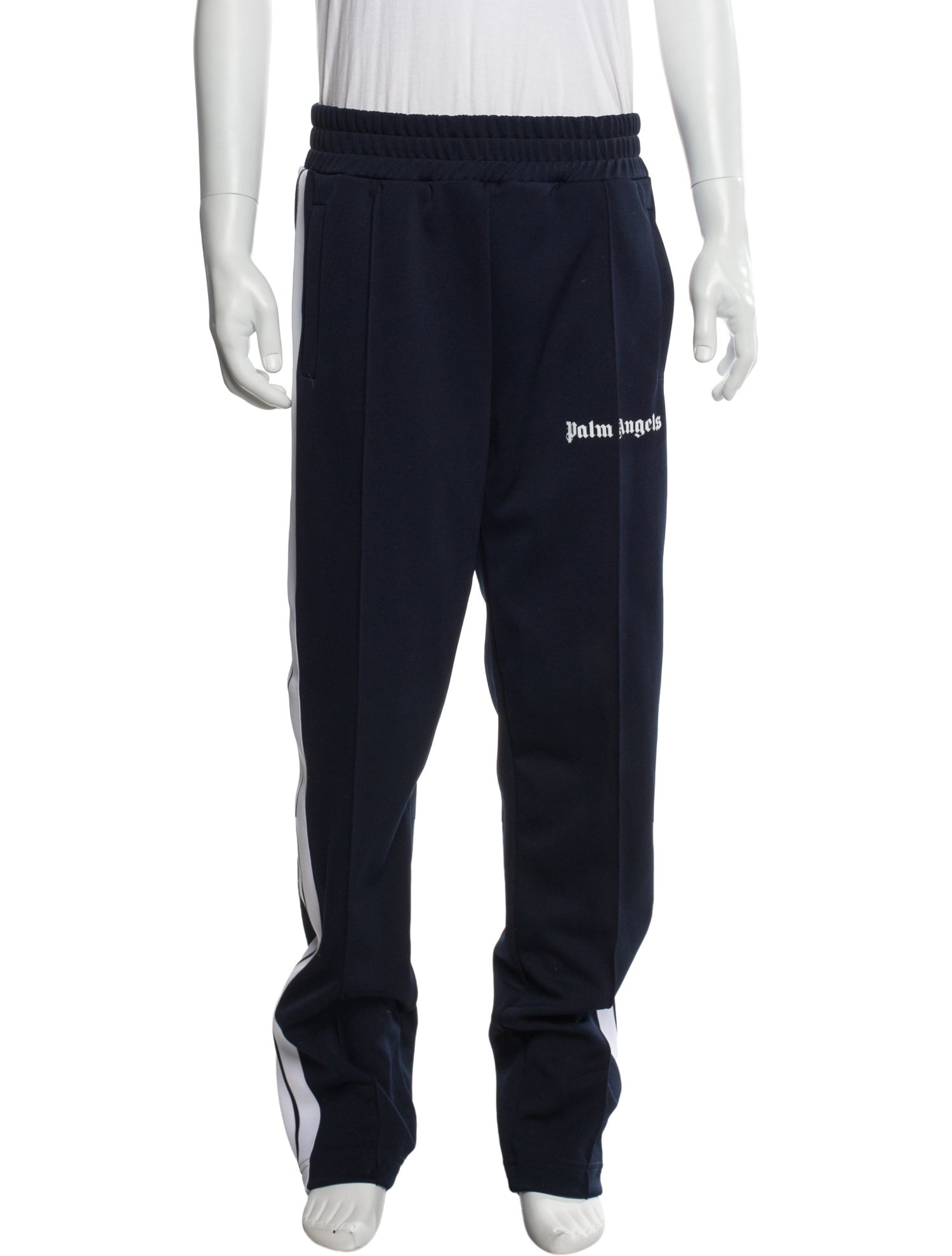 Palm Angels Striped Embroidered Accent Lounge Bottoms