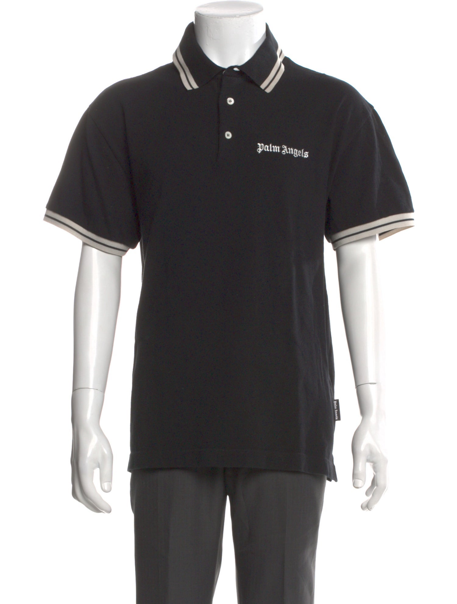 Palm Angels Graphic Print Collar Polo Shirt