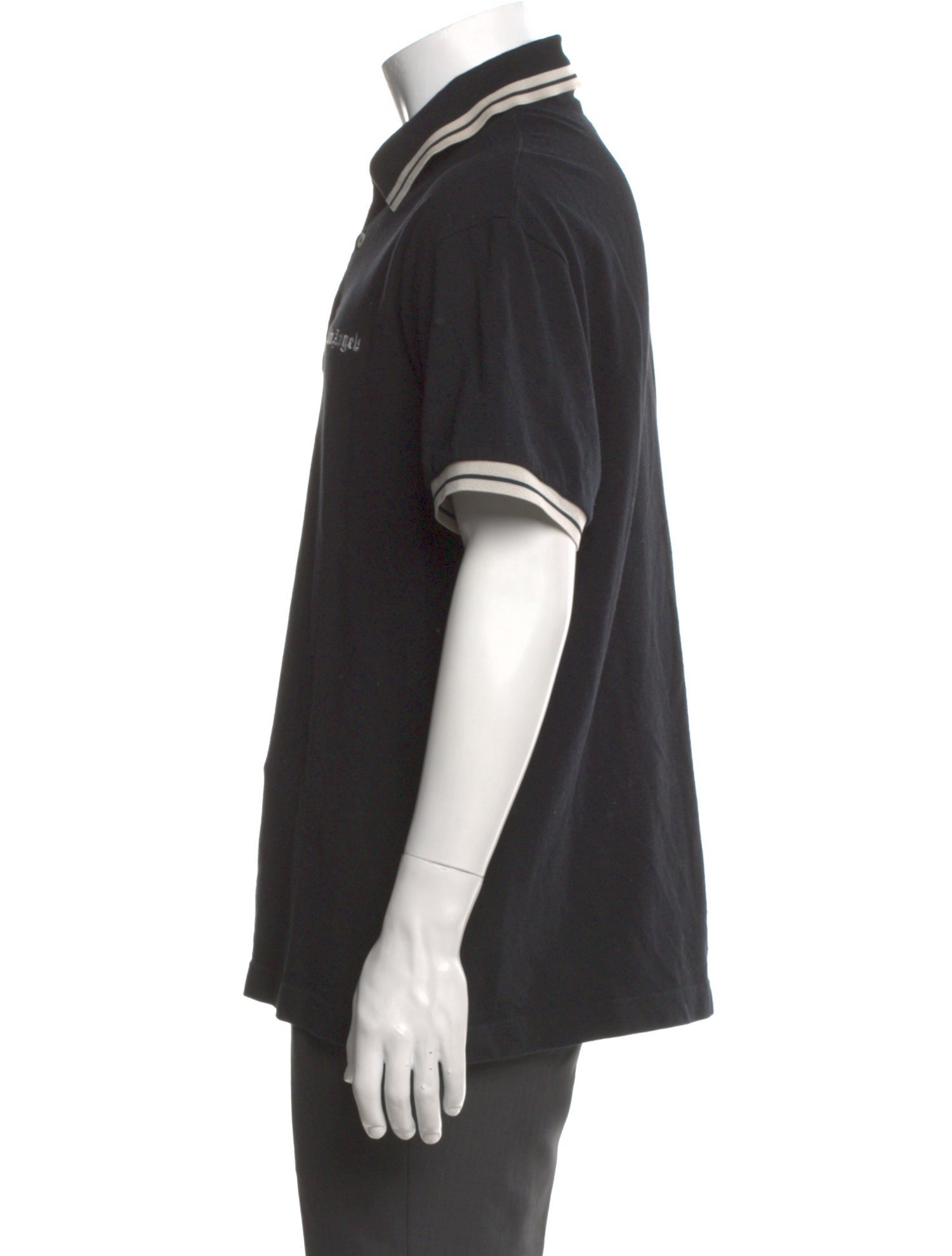 Palm Angels Graphic Print Collar Polo Shirt
