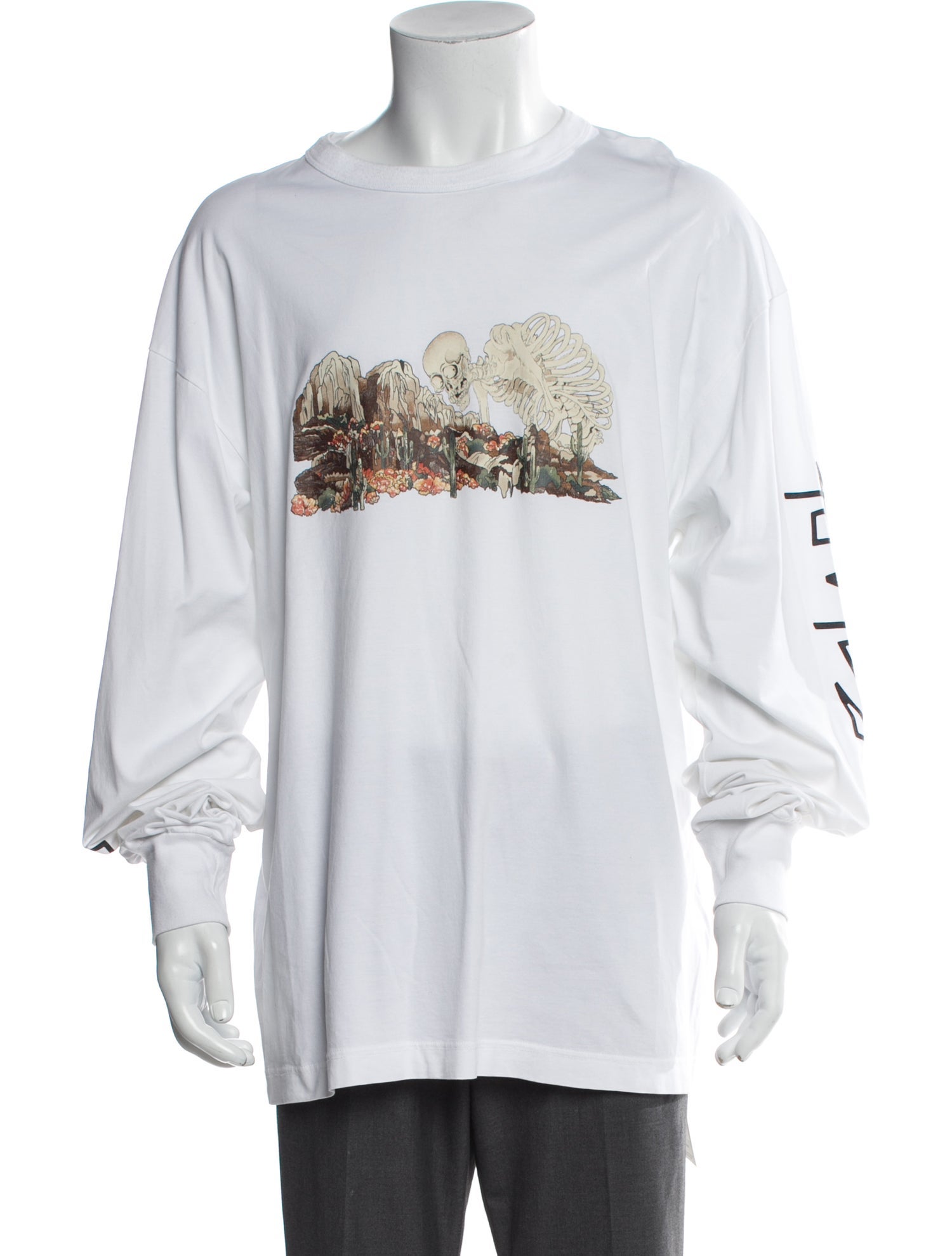 Palm Angels Graphic Print Crew Neck Henley