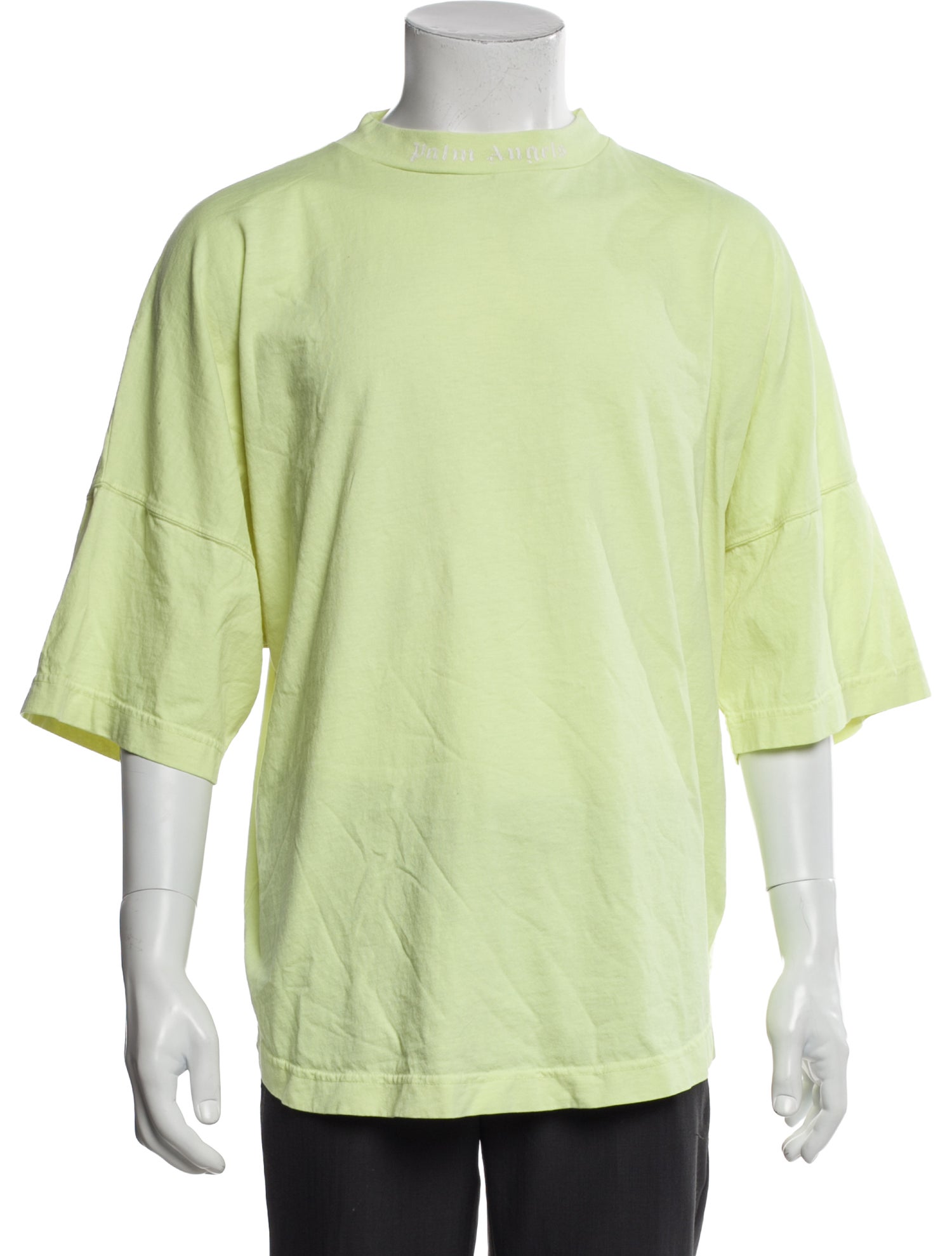 Palm Angels Mock Neck Three-Quarter Sleeve T-Shirt