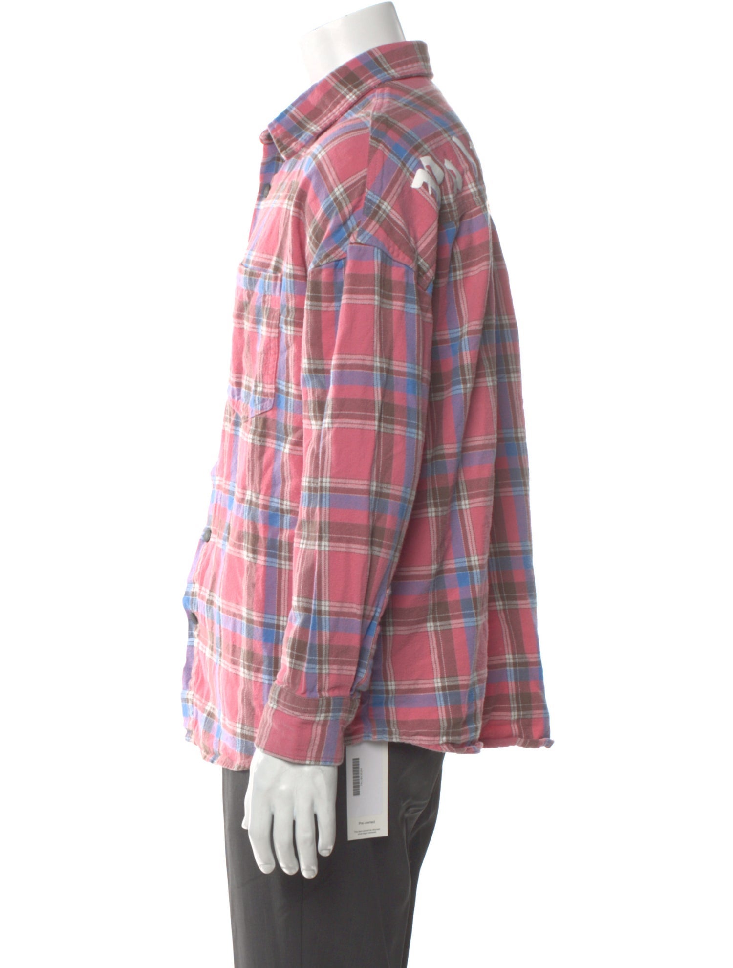 Palm Angels Plaid Print Collar Henley