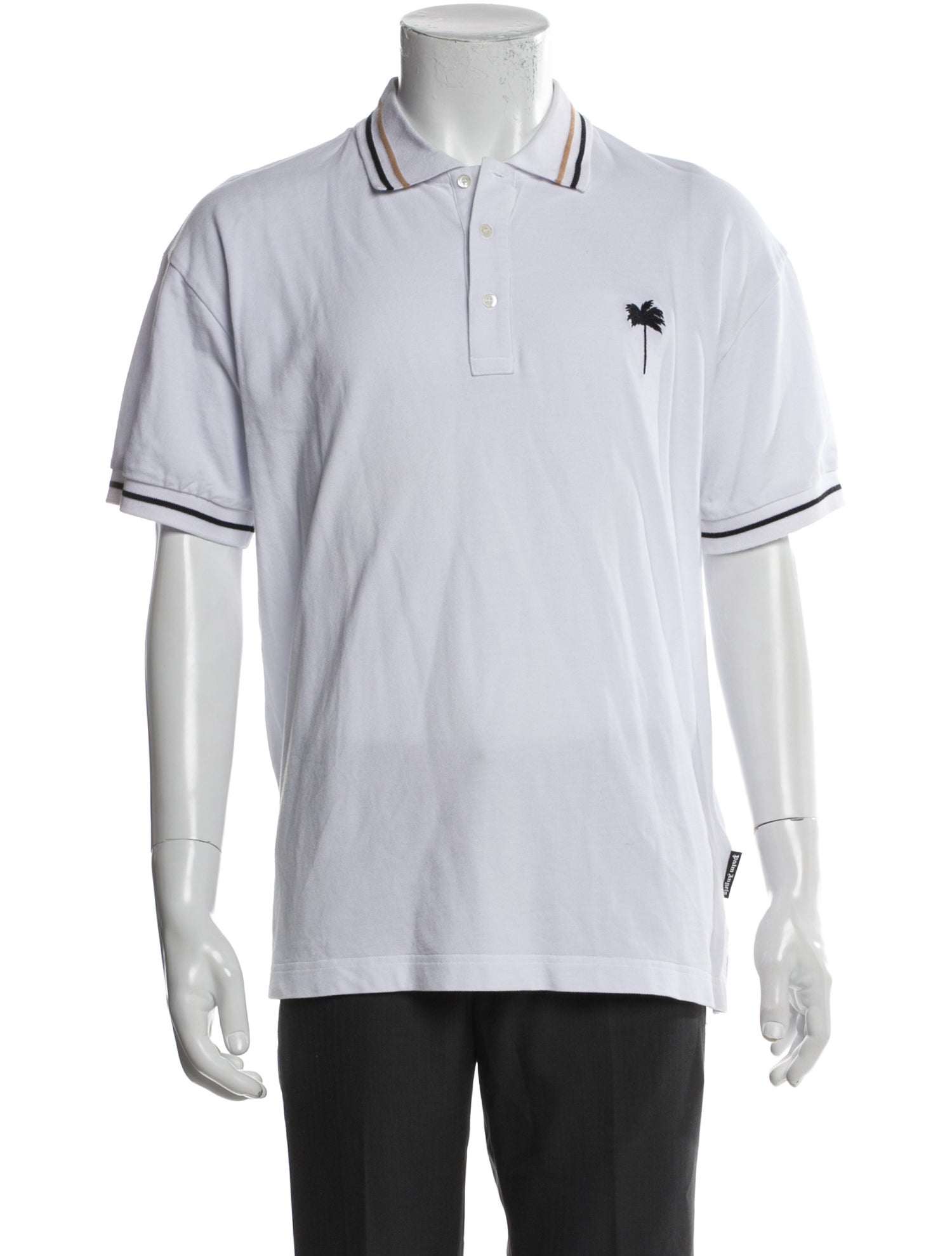 Palm Angels Collar Short Sleeve Polo Shirt
