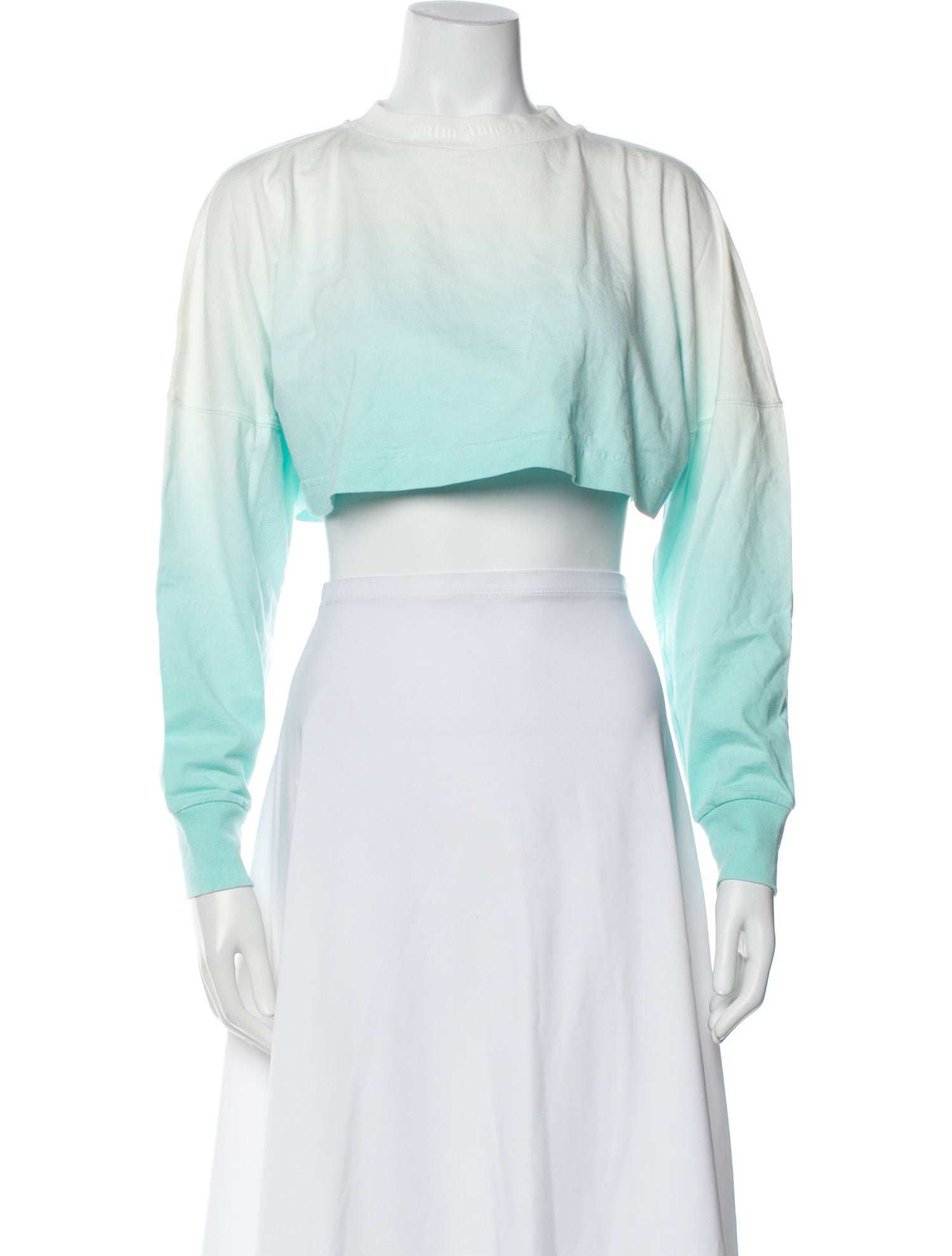 Palm Angels Tie-Dye Print Crew Neck Crop Top