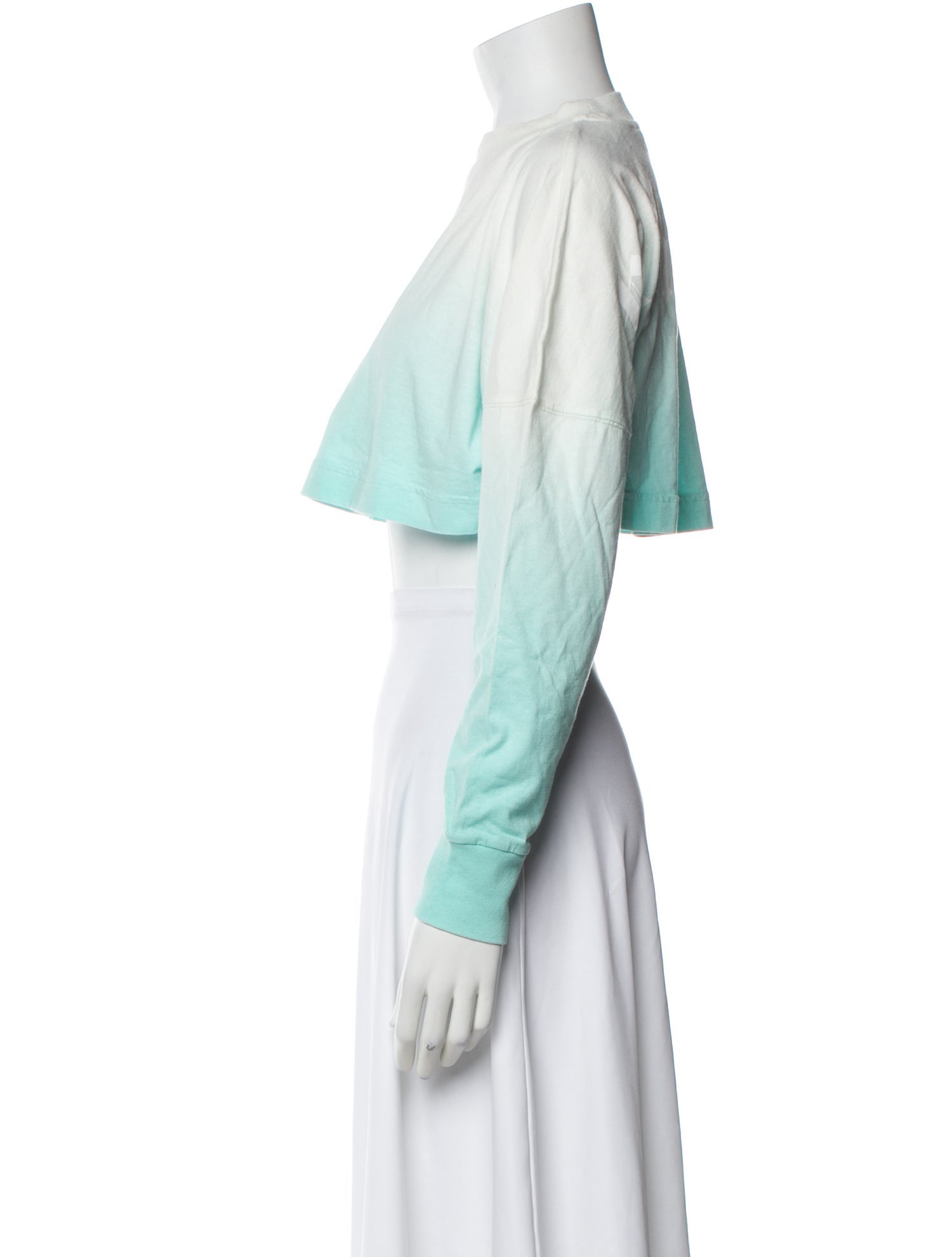 Palm Angels Tie-Dye Print Crew Neck Crop Top