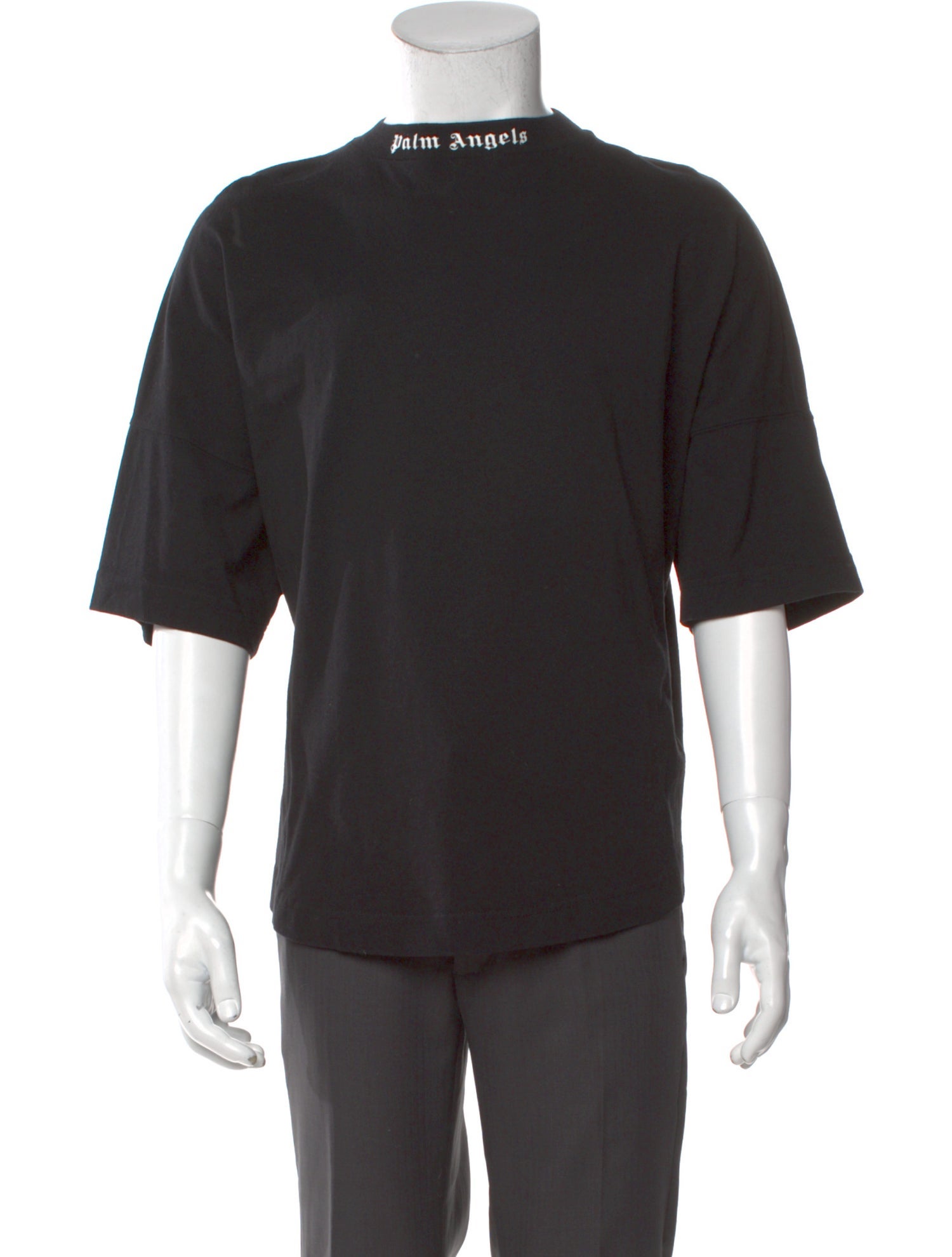 Palm Angels Mock Neck Short Sleeve T-Shirt