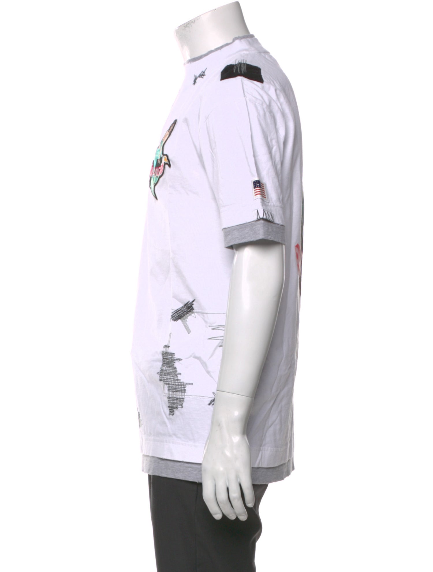 Palm Angels Graphic Print Mock Neck T-Shirt