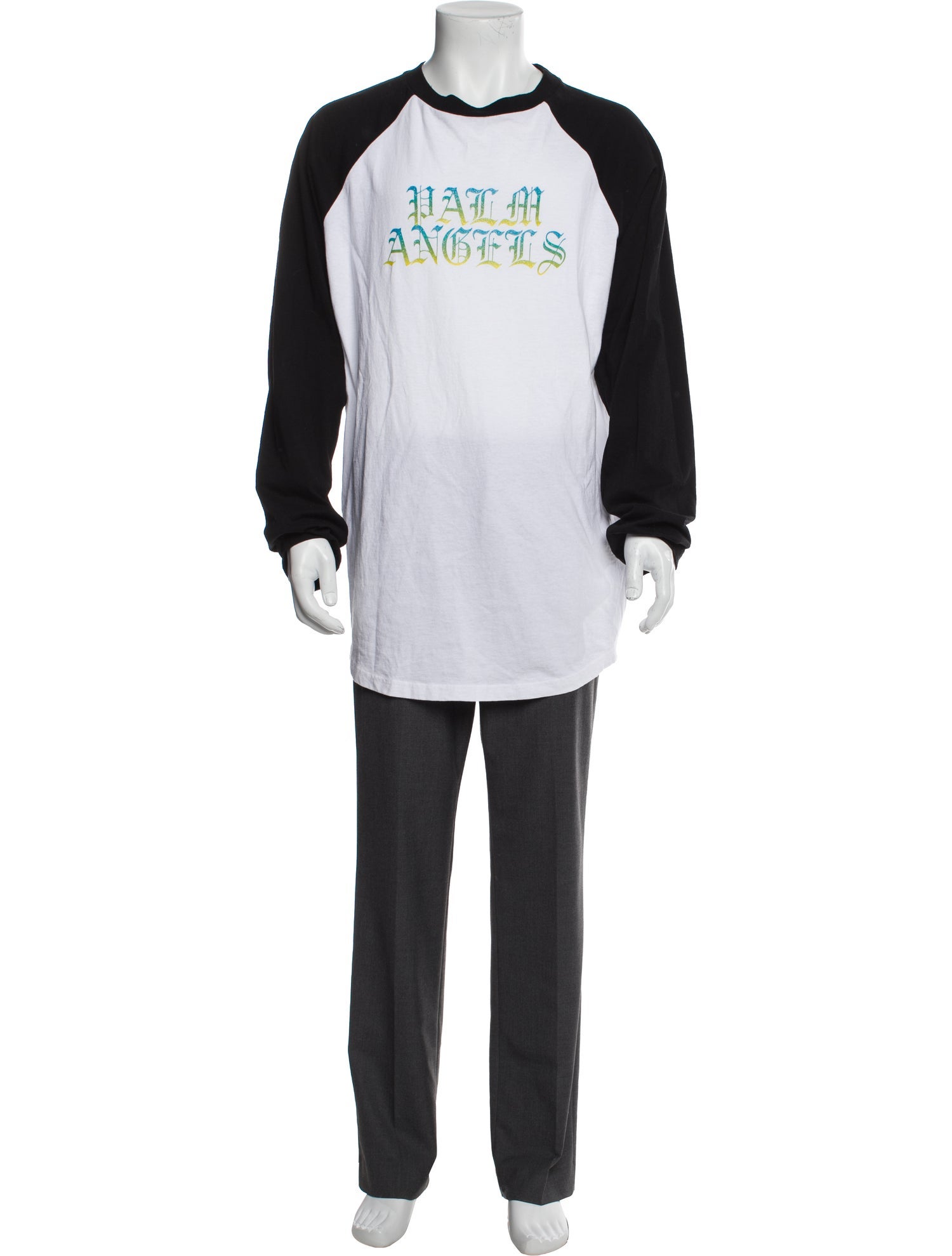 Palm Angels Colorblock Pattern Crew Neck Henley