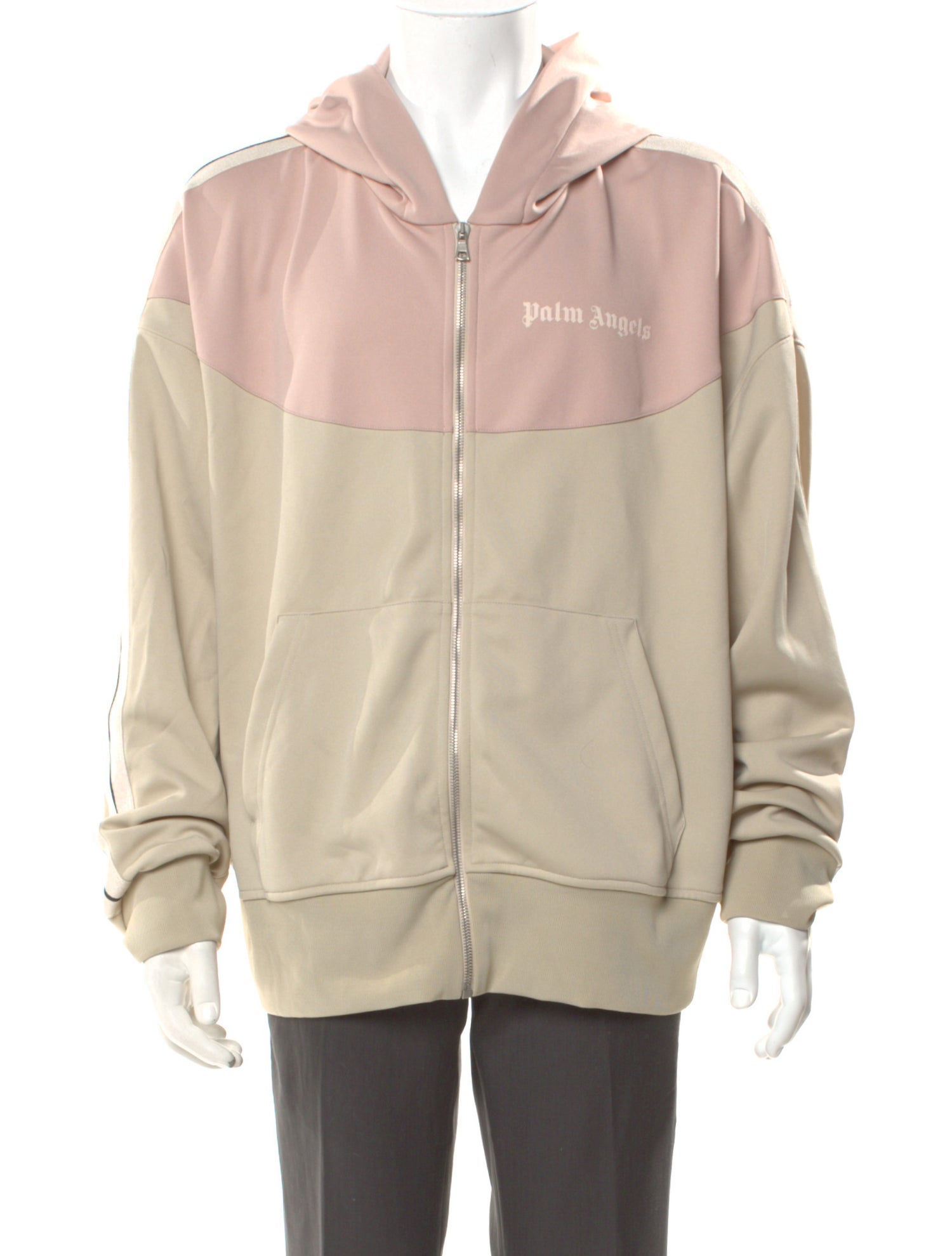 Palm Angels Colorblock Pattern V-Neck Hoodie