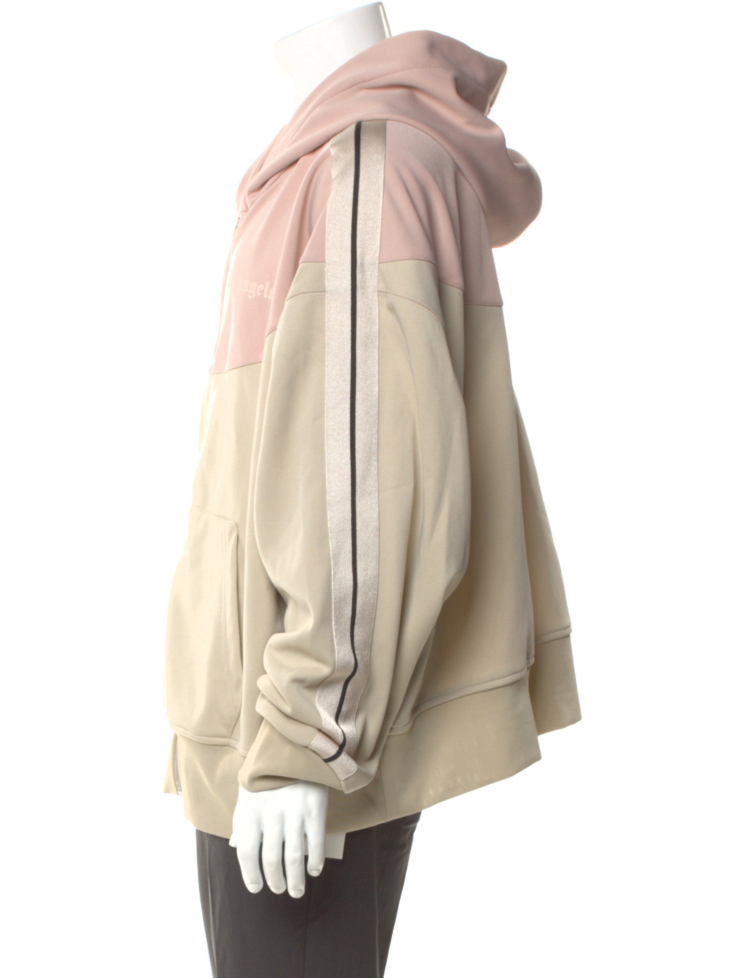 Palm Angels Colorblock Pattern V-Neck Hoodie