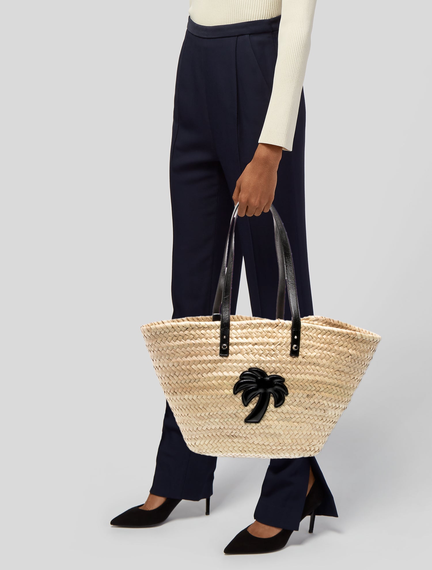 Palm Angels Straw Bucket Bag