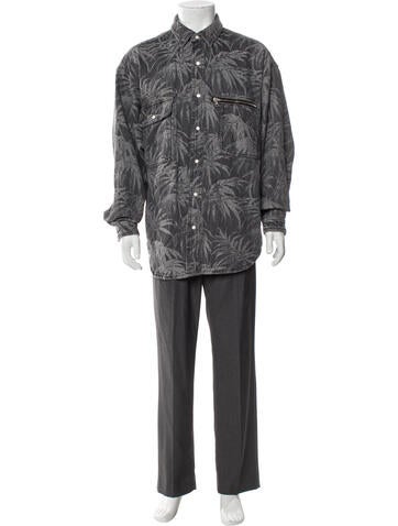 Pre-owned Palm Angels Printed Parka In Gray