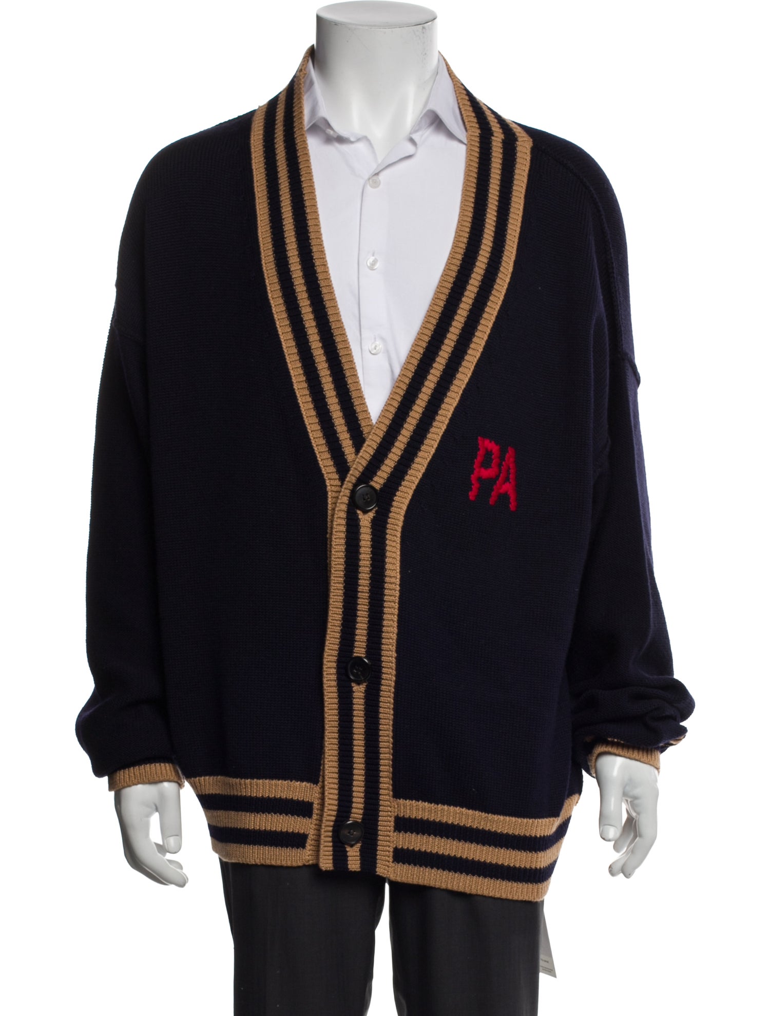 Palm Angels Virgin Wool Striped Cardigan