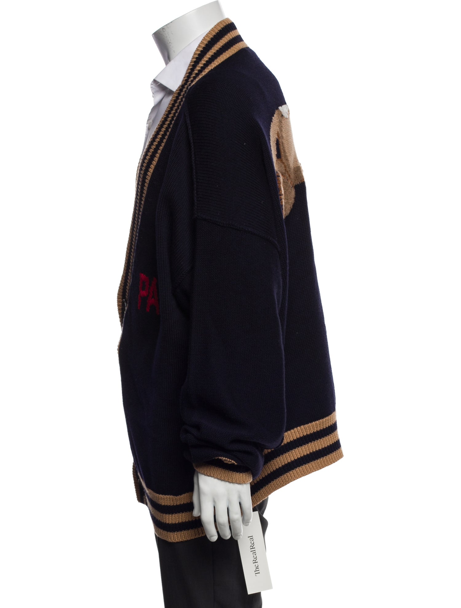 Palm Angels Virgin Wool Striped Cardigan