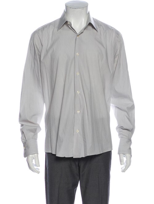 Pal Zileri Striped Long Sleeve Dress Shirt White