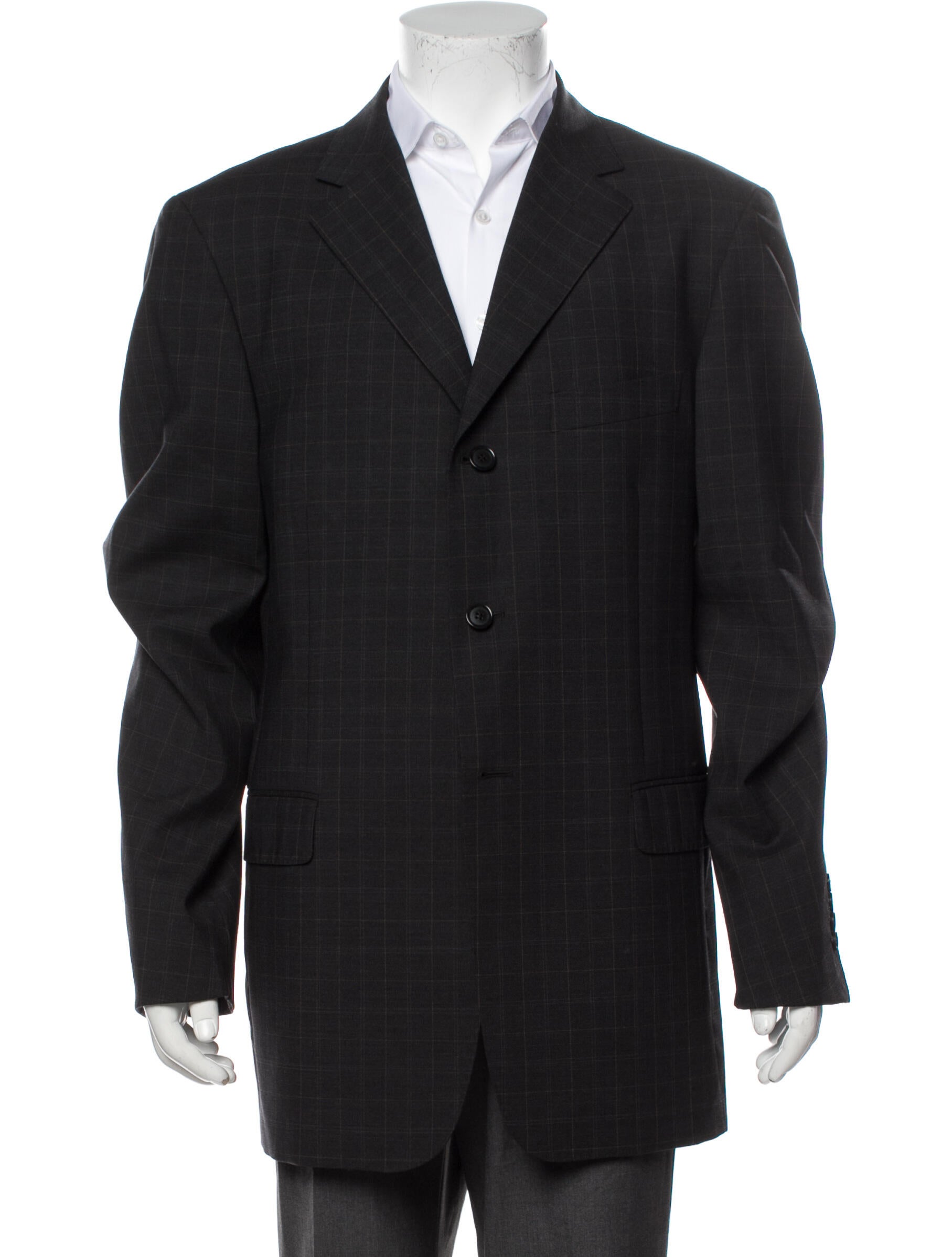 Pal Zileri Wool Plaid Print Blazer