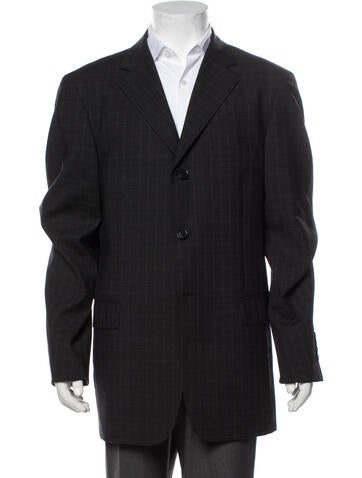 Pal Zileri Suiting Wool Plaid Print Blazer Us44, It54 | XXL
