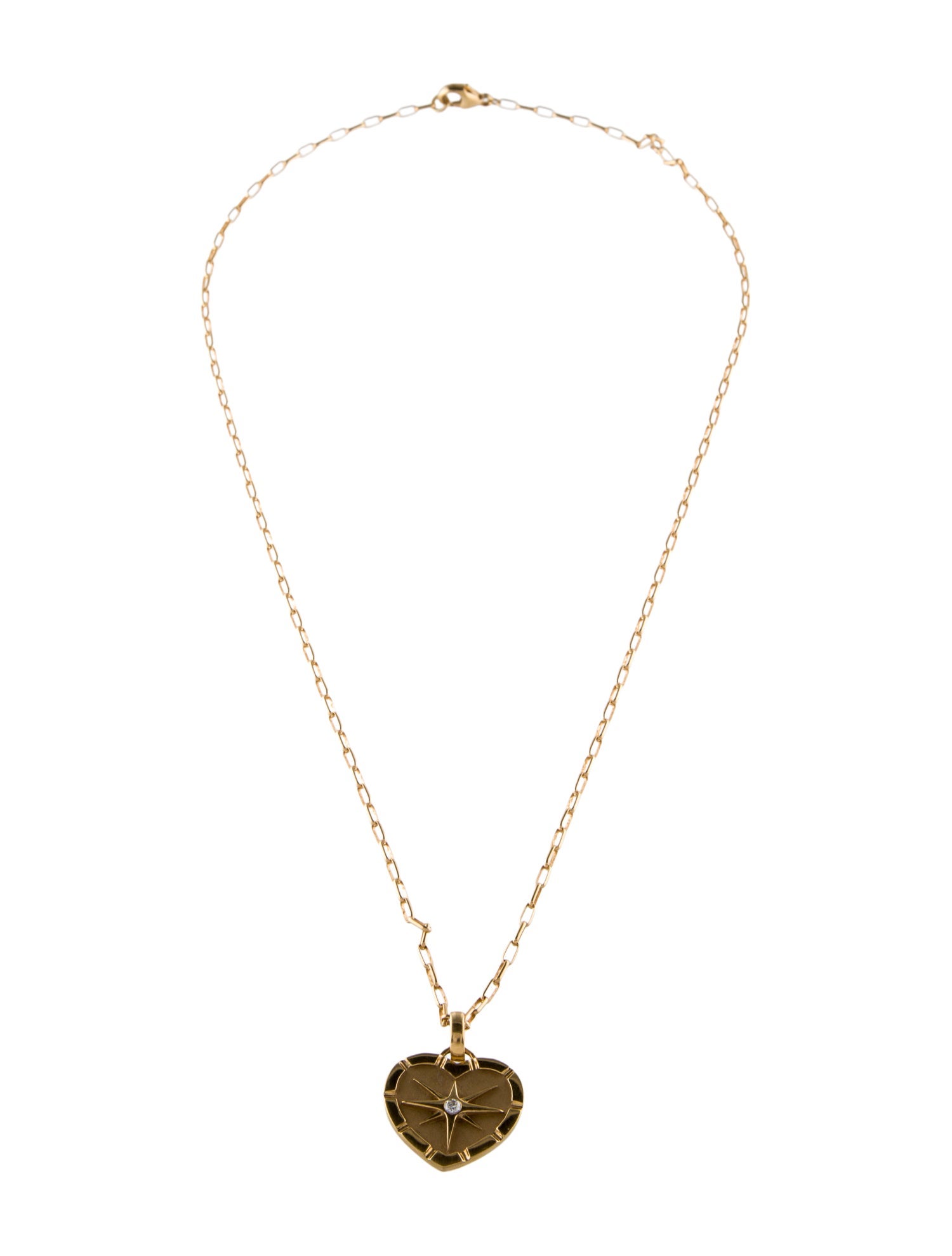Pamela Zamore 18K Diamond Eight Point Heart Pendant Necklace - Pendant ...