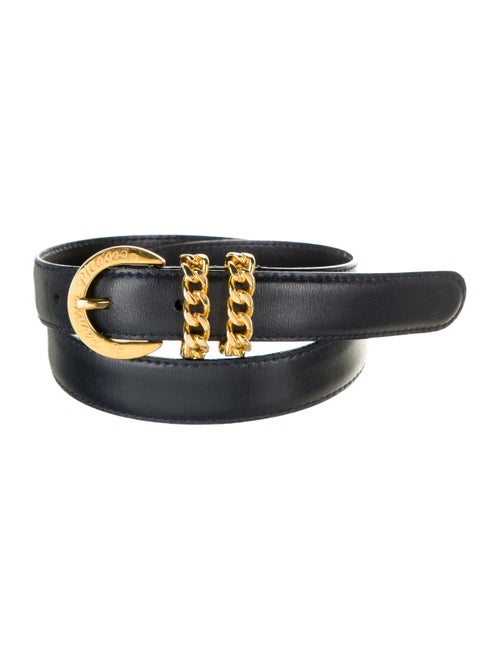 Paloma Picasso Leather Hip Belt Navy