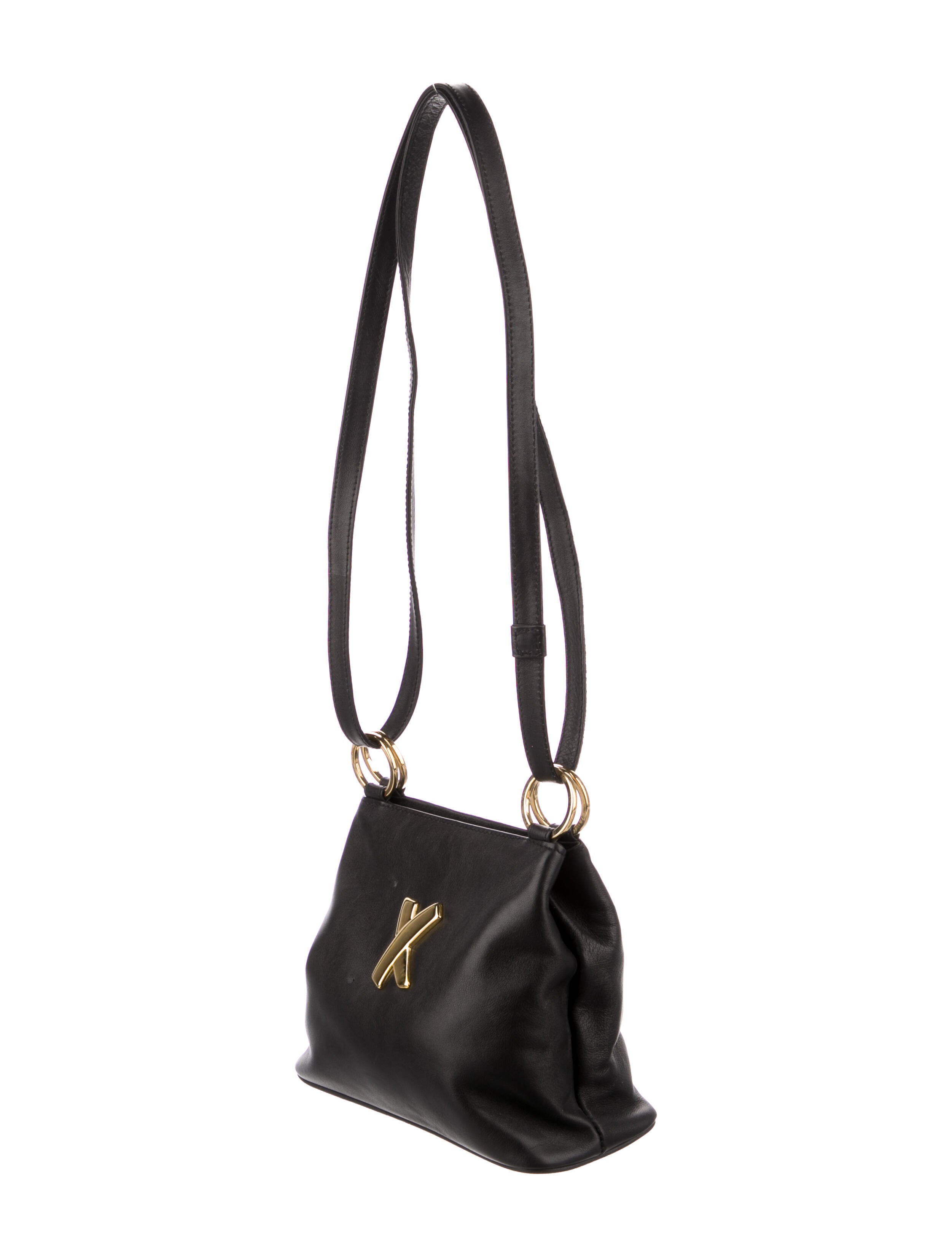 Paloma Picasso Small Leather Shoulder Bag Black Shoulder Bags