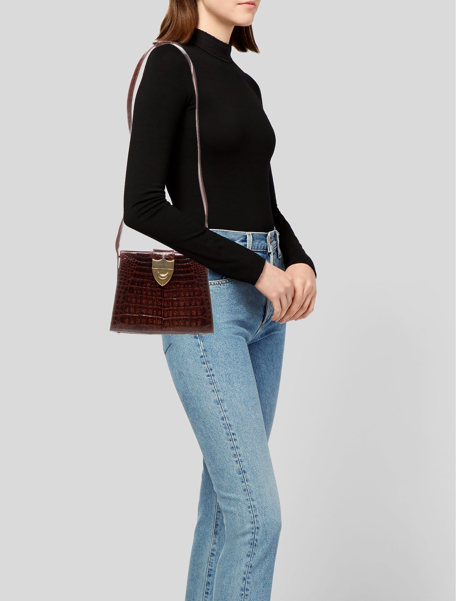 Paloma Picasso Crocodile Shoulder Bag