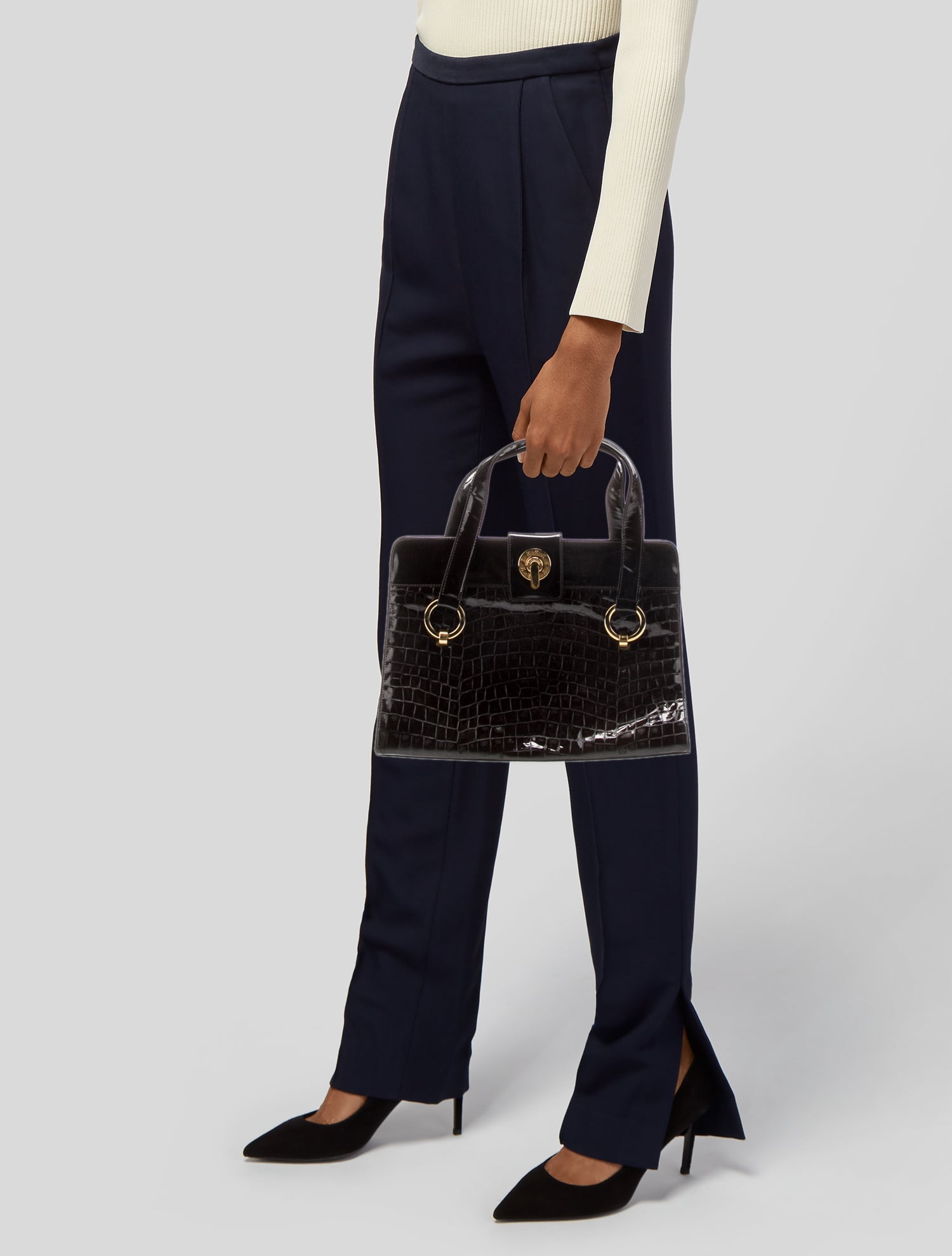 Paloma Picasso Leather Top Handle Bag