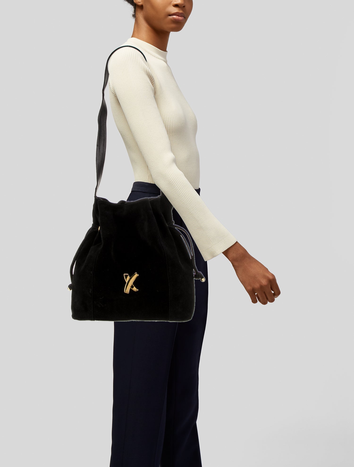 Paloma Picasso Suede Shoulder Bag