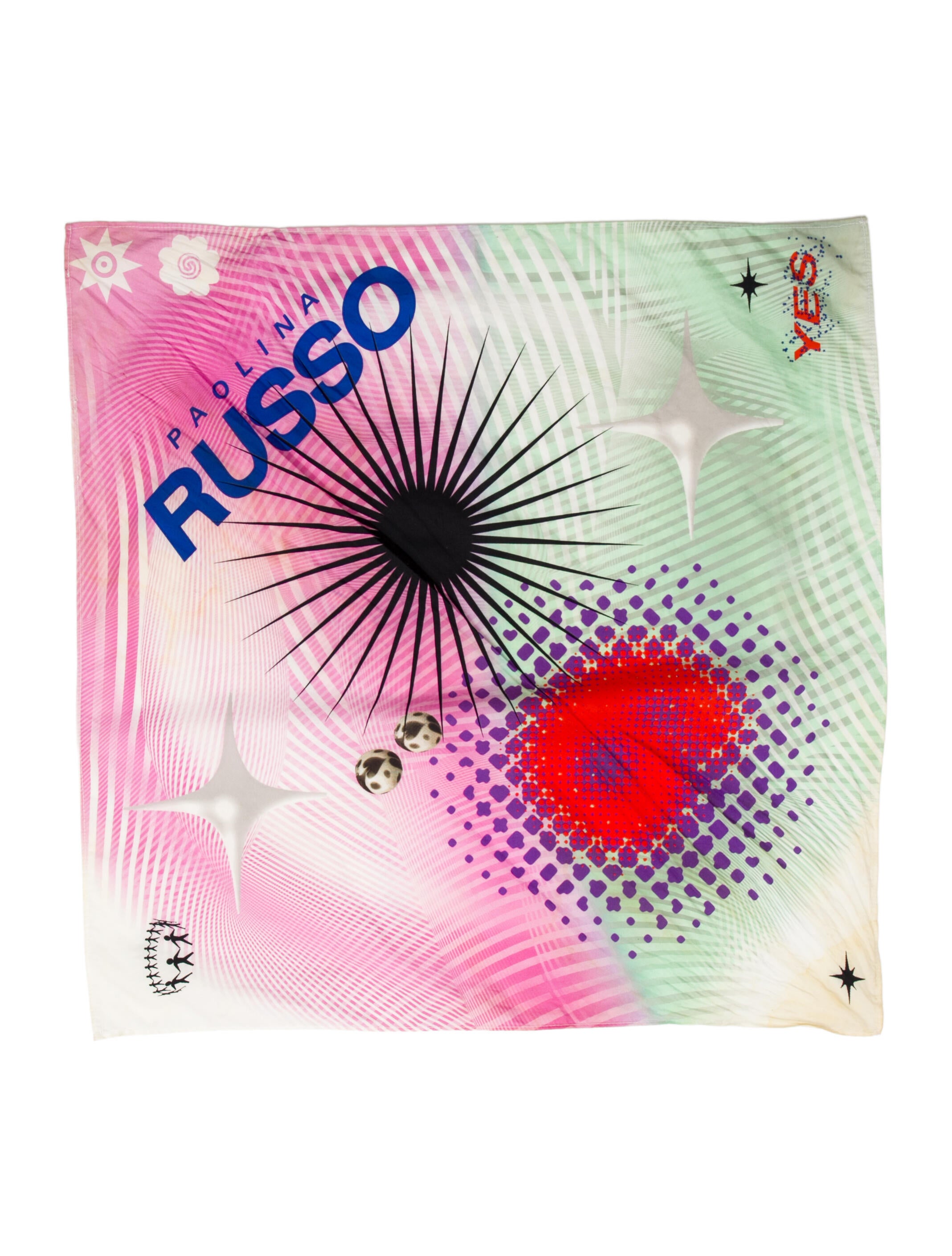 Paolina Russo Festival Quadri Printed Scarf