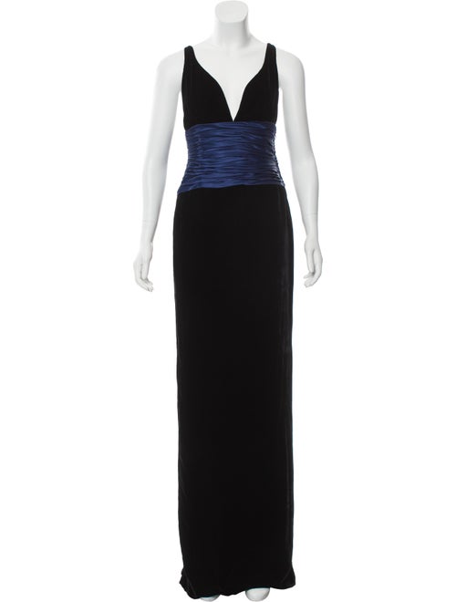 Pamella Roland Velvet Evening Gown Black