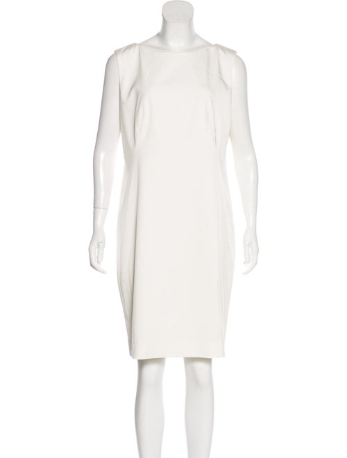 Pamella Roland Sleeveless Sheath Dress White