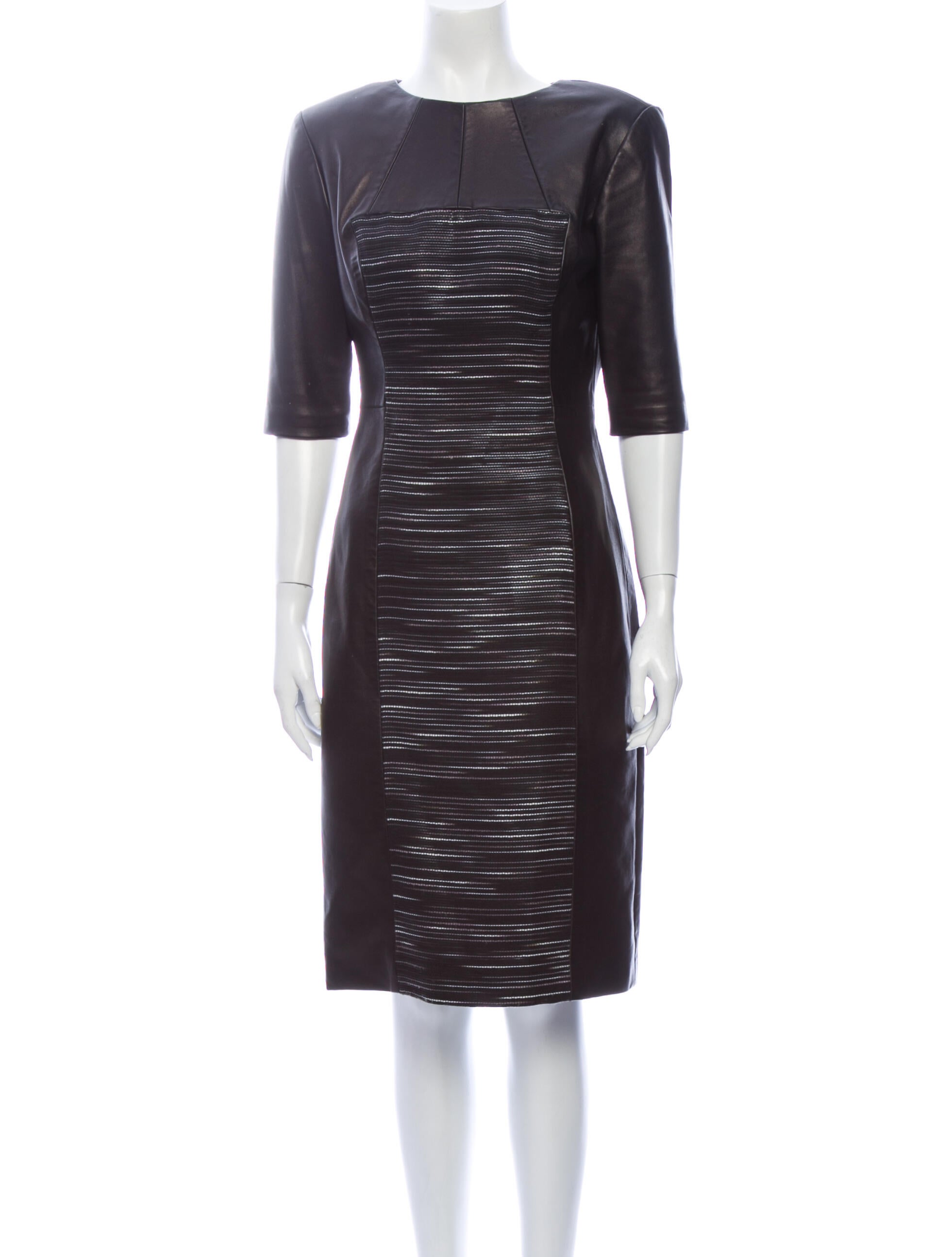 Pamella Roland Bateau Neckline Knee-Length Dress