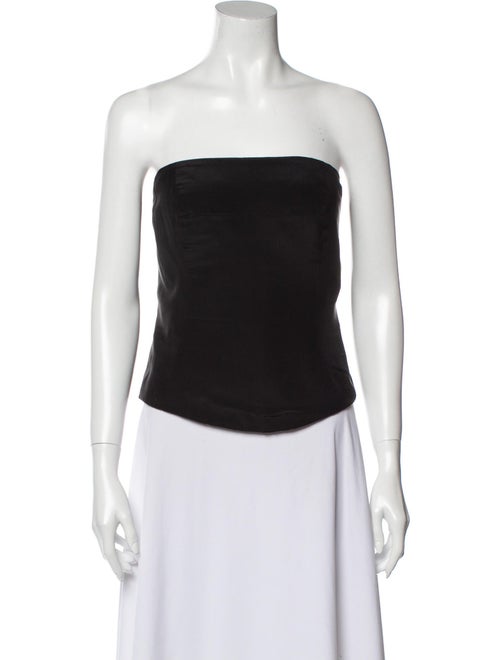 Pamella Roland Strapless Crop Top Black