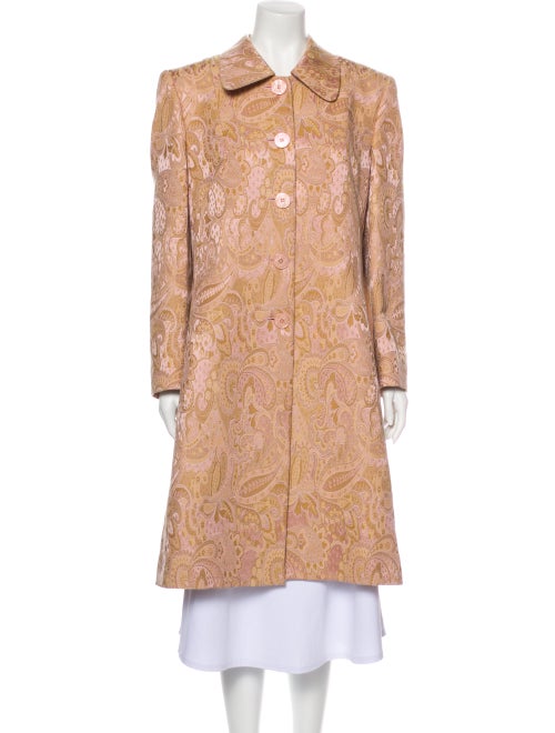 Pamella Roland Wool Paisley Print Coat Wool